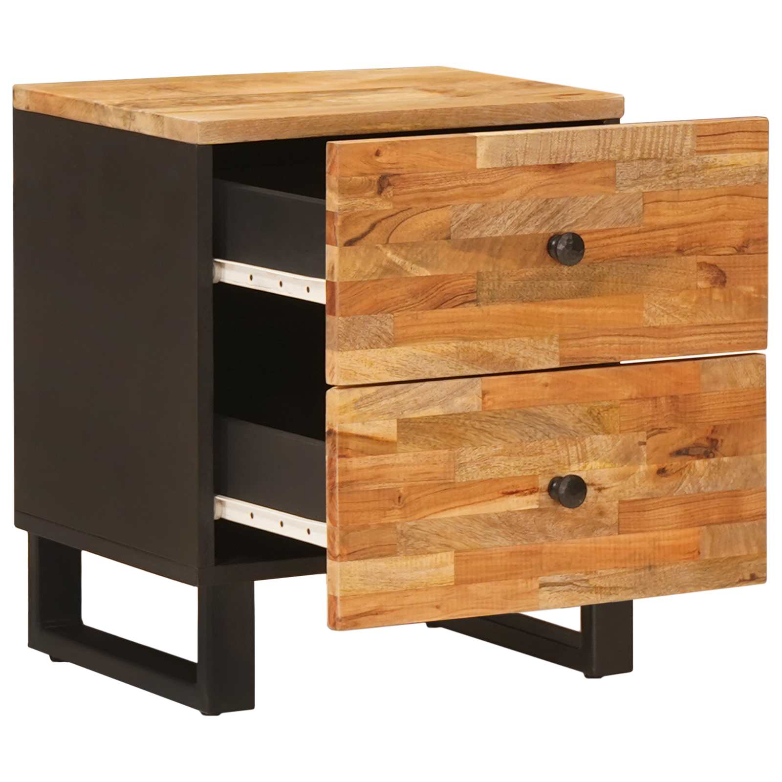 Nachttisch 2 stk. Braun 40 x 33 x 46 cm Massivholz Mango