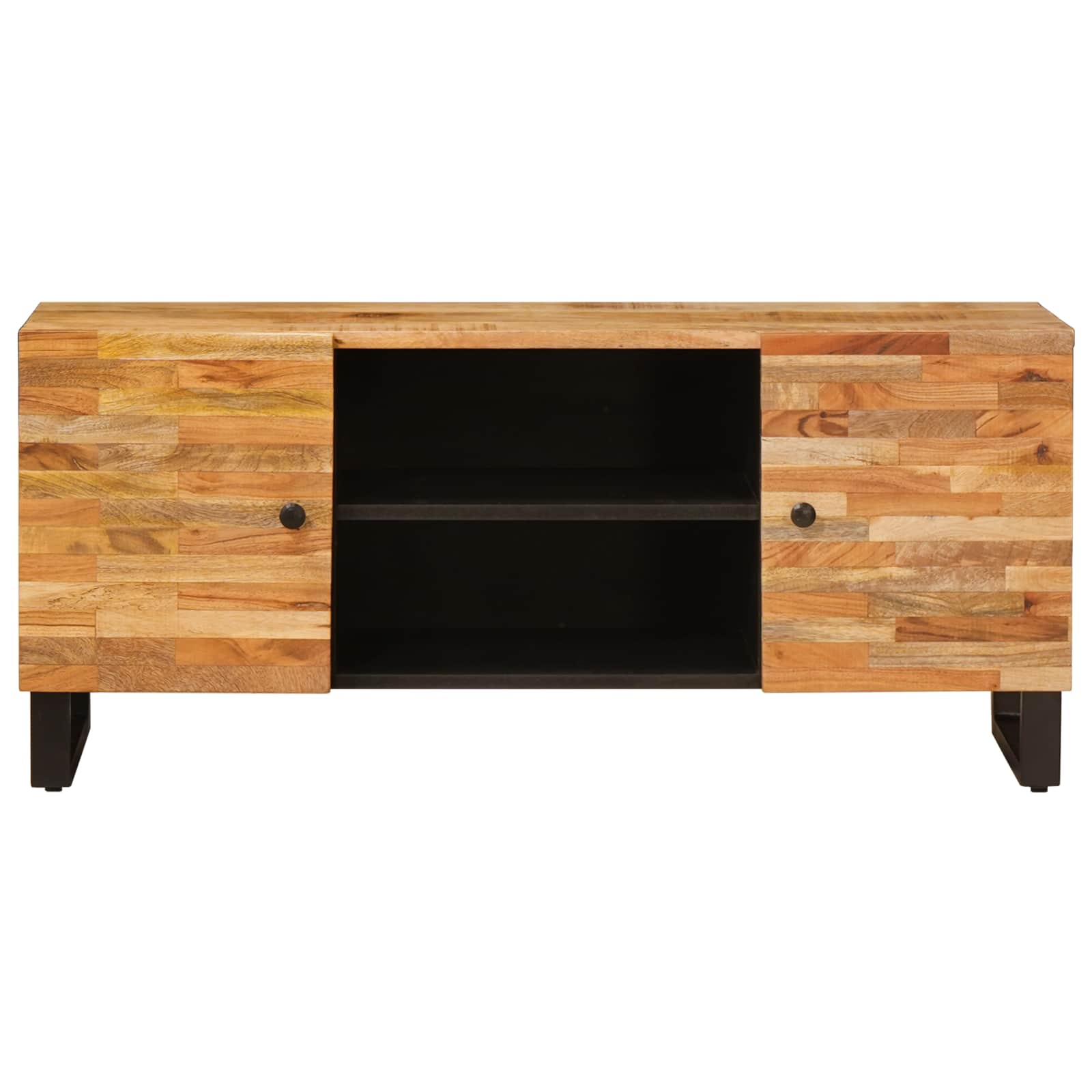 TV-Schränk mit Speicher Braun 105 x 33 x 46 cm Massivholz Mango