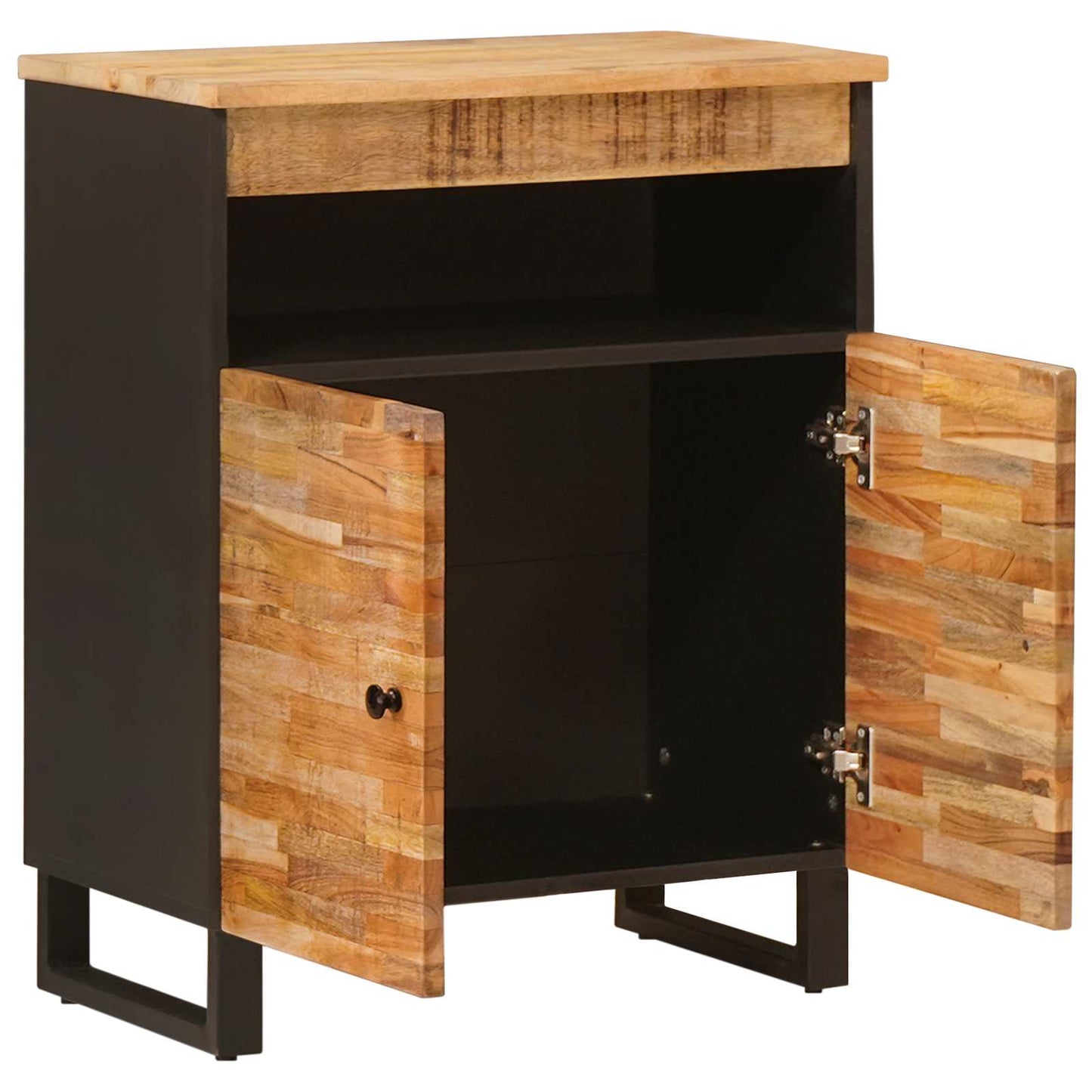 Seitenschrank mit Tür Braun 60 x 33 x 75 cm Massivholz Mango