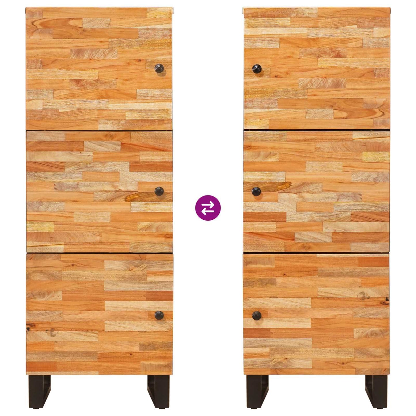 Aufbewahrung Highboard Braun 40 x 33 x 110 cm Massivholz Mango