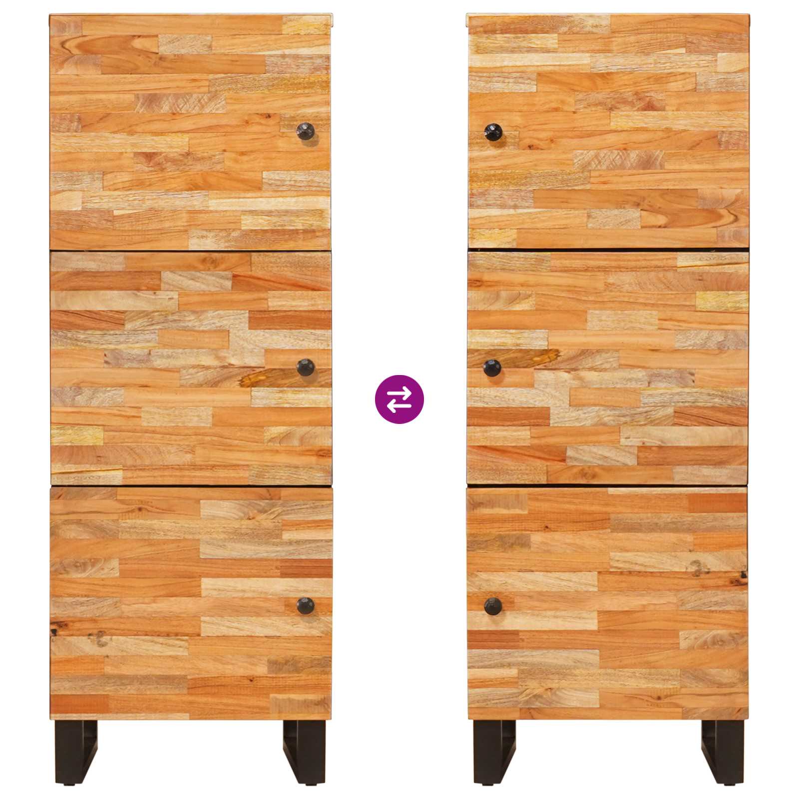 Aufbewahrung Highboard Braun 40 x 33 x 110 cm Massivholz Mango
