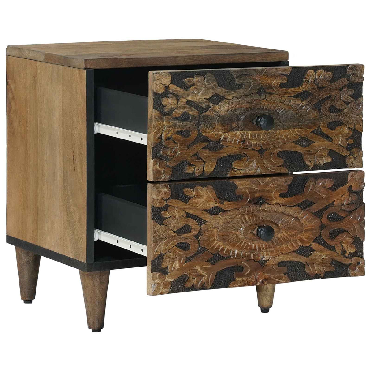 Nachttisch Braun 40 x 33 x 46 cm Massivholz Mango