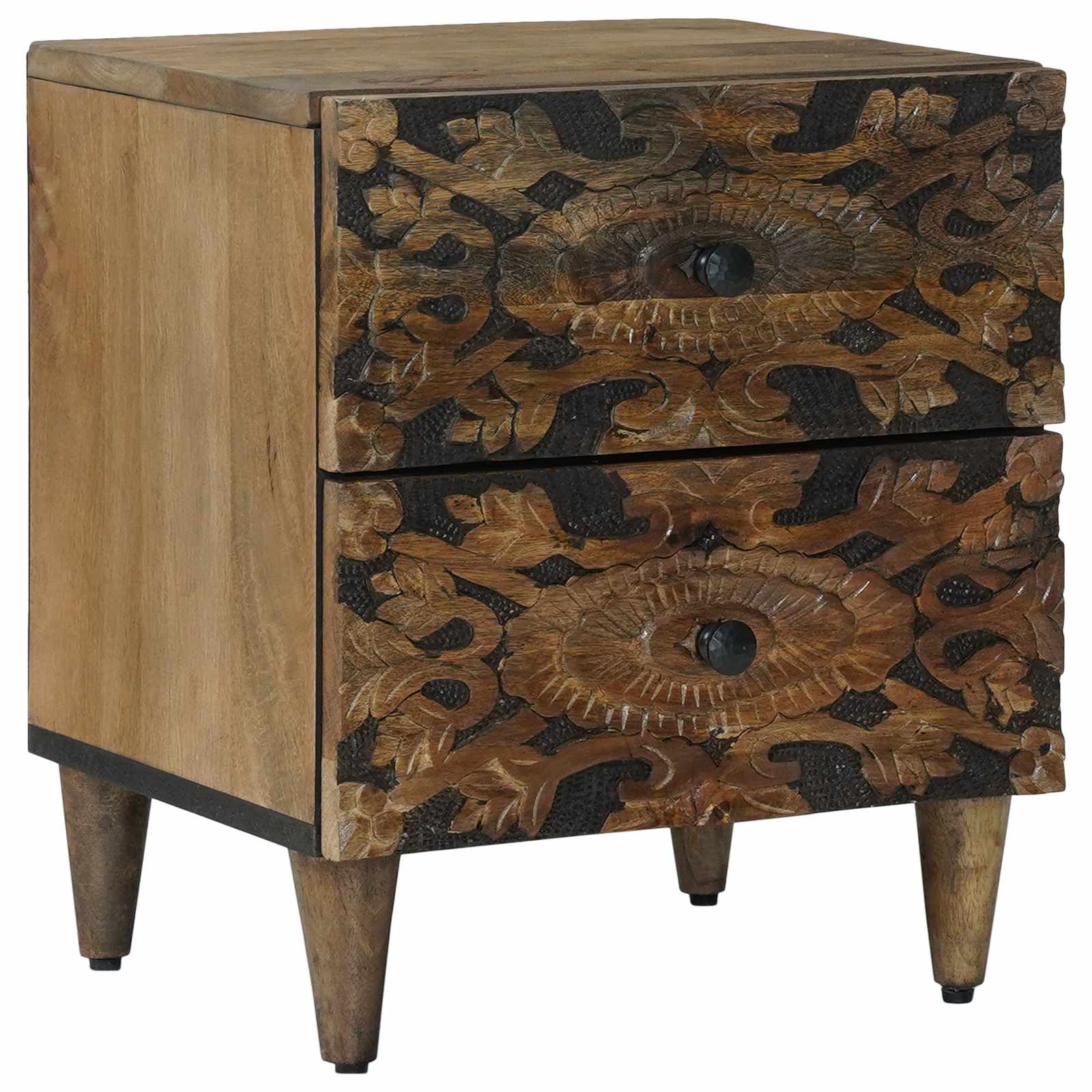 Nachttisch 2 stk. Braun 40 x 33,5 x 46 cm Massivholz Mango