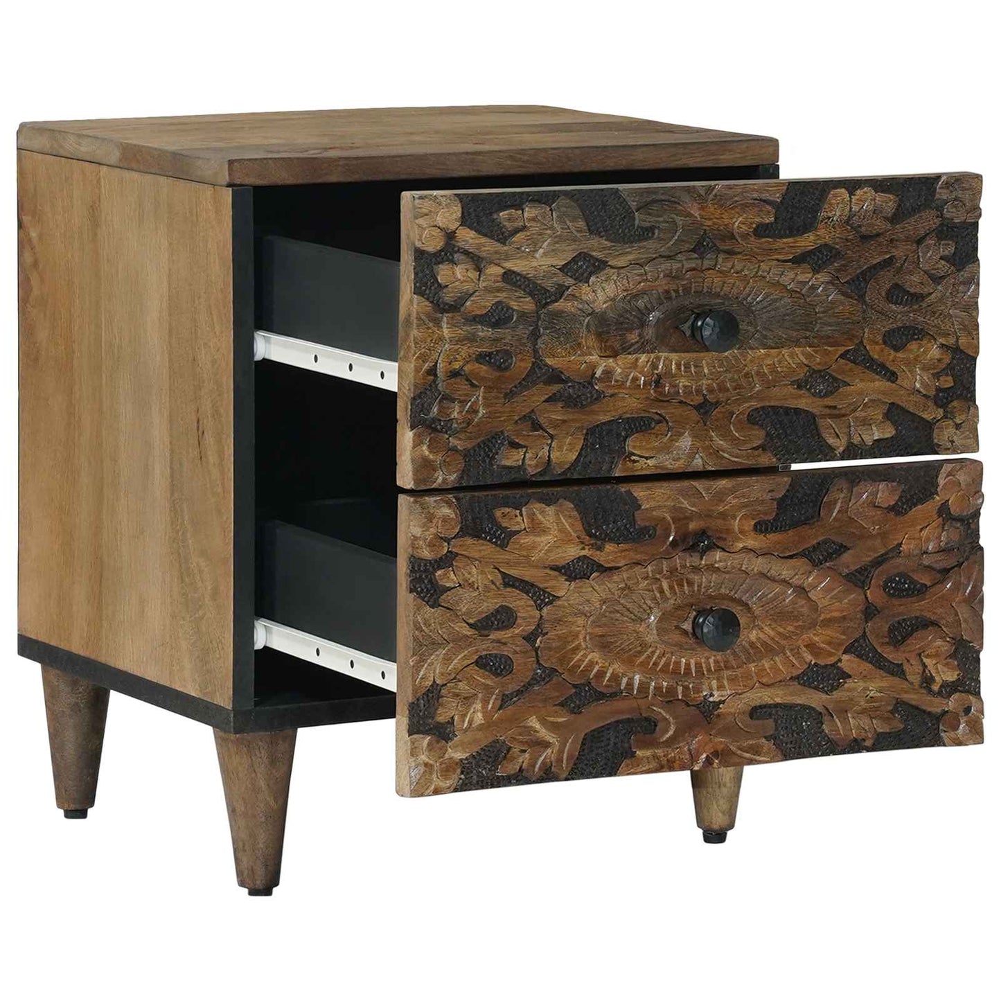 Nachttisch 2 stk. Braun 40 x 33,5 x 46 cm Massivholz Mango