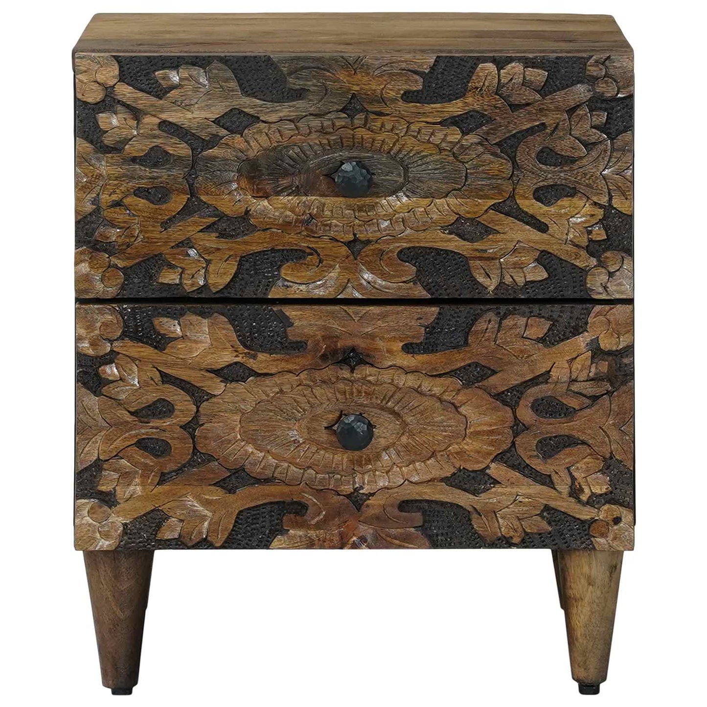 Nachttisch 2 stk. Braun 40 x 33,5 x 46 cm Massivholz Mango