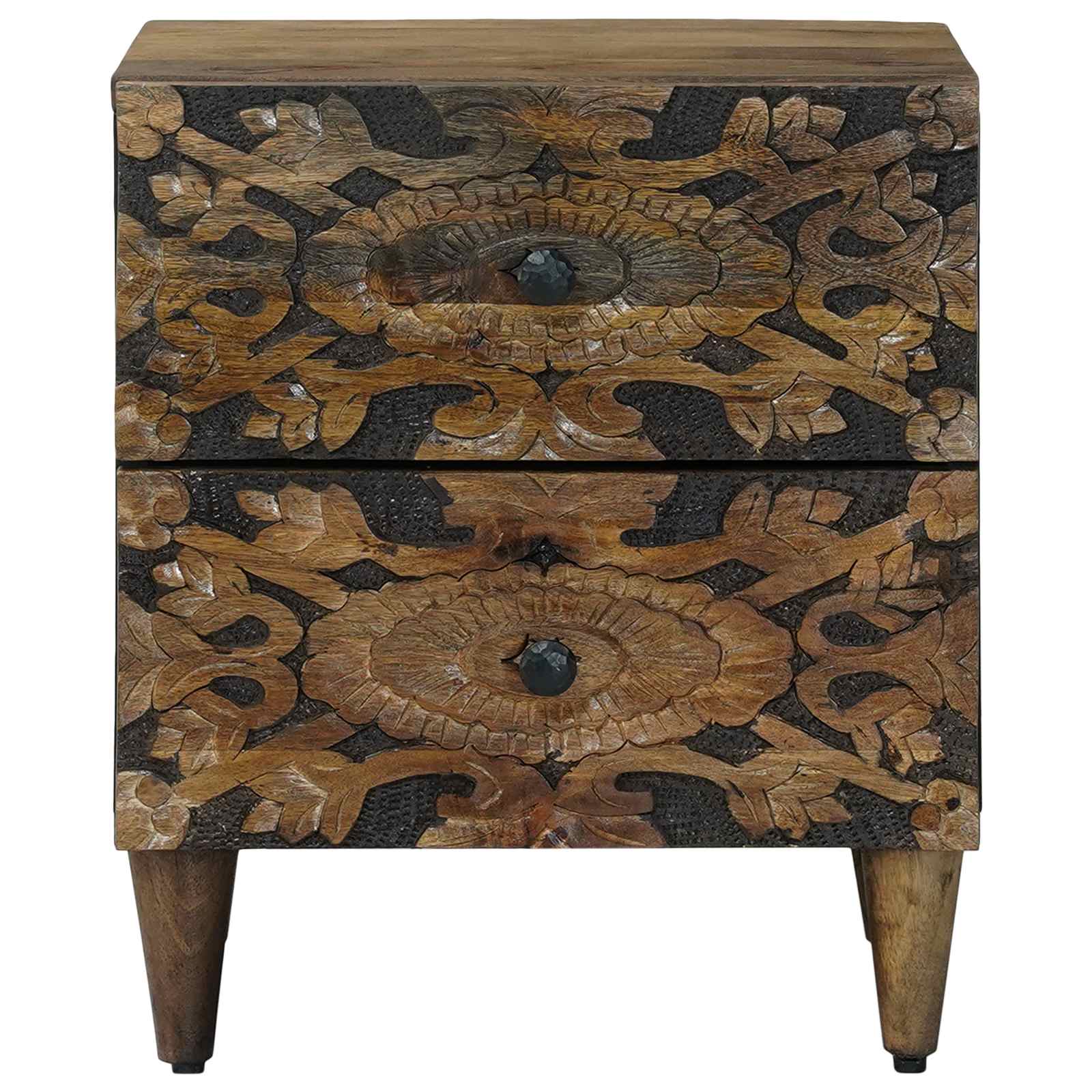 Nachttisch 2 stk. Braun 40 x 33,5 x 46 cm Massivholz Mango