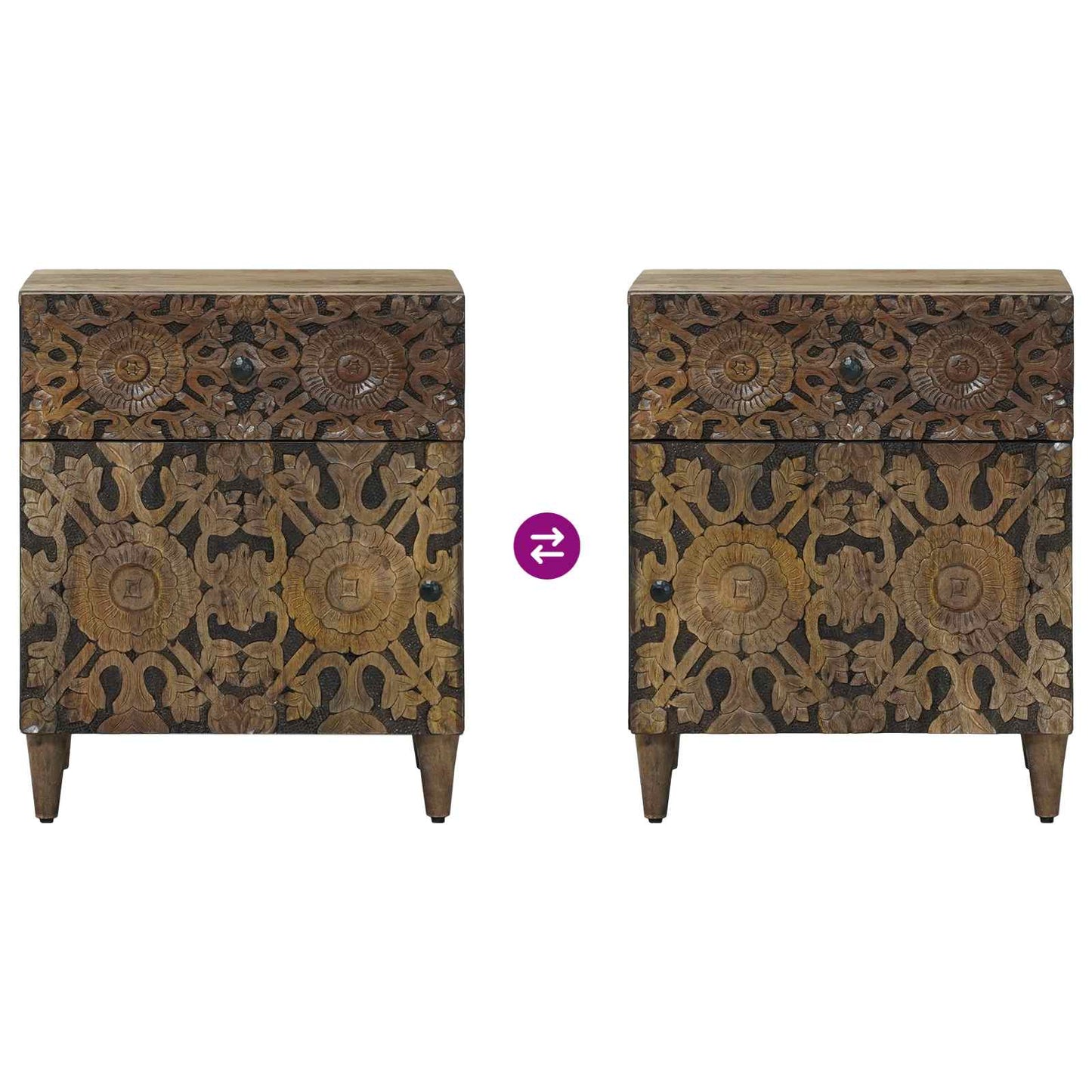 Bettkasten Braun 50 x 33 x 60 cm Massivholz Mango