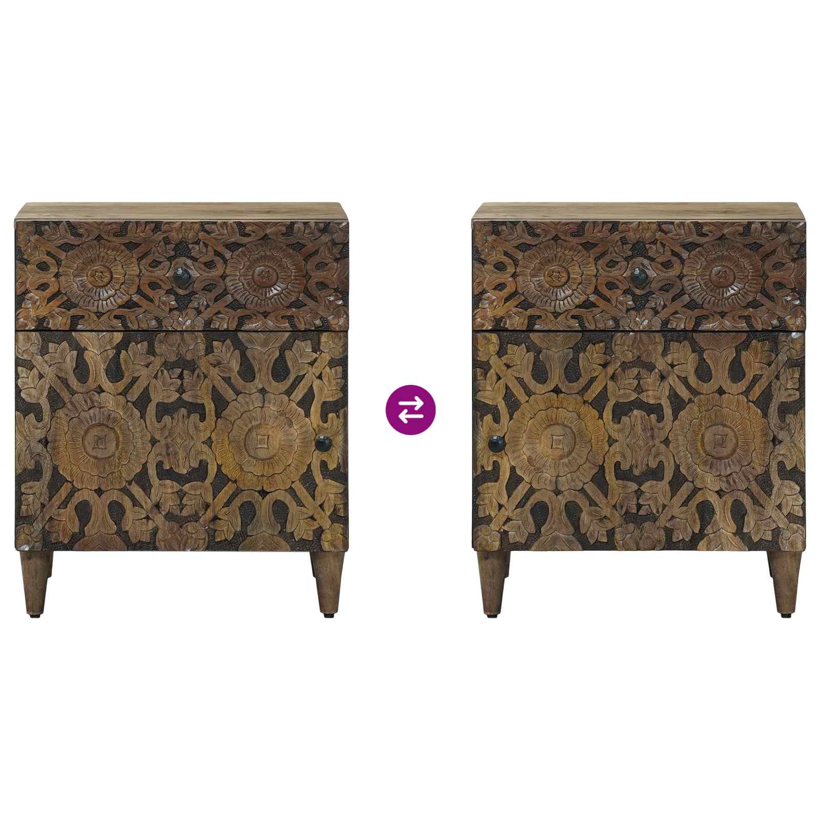 Bettkasten Braun 50 x 33 x 60 cm Massivholz Mango