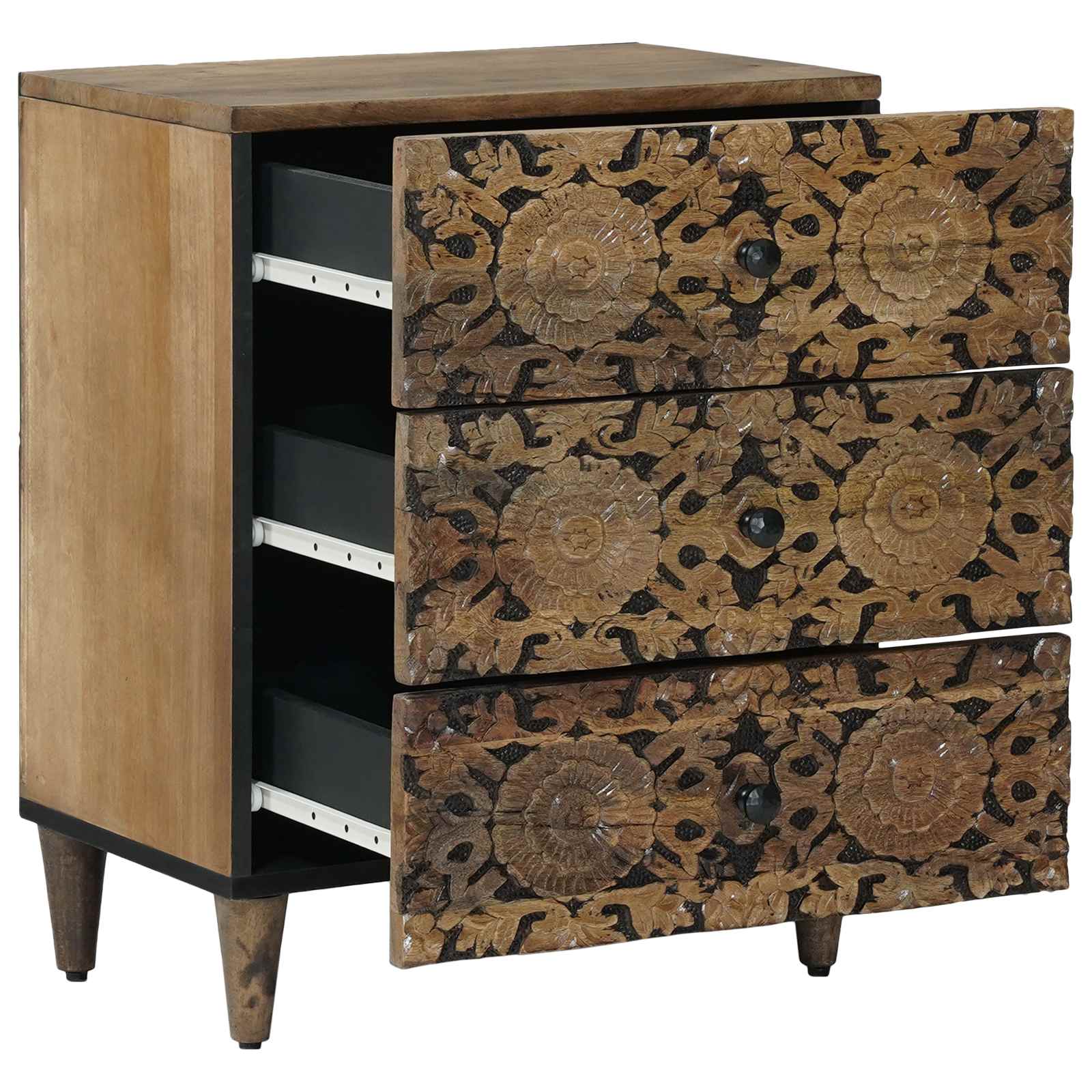 Bettkasten Braun 50 x 33 x 60 cm Massivholz Mango