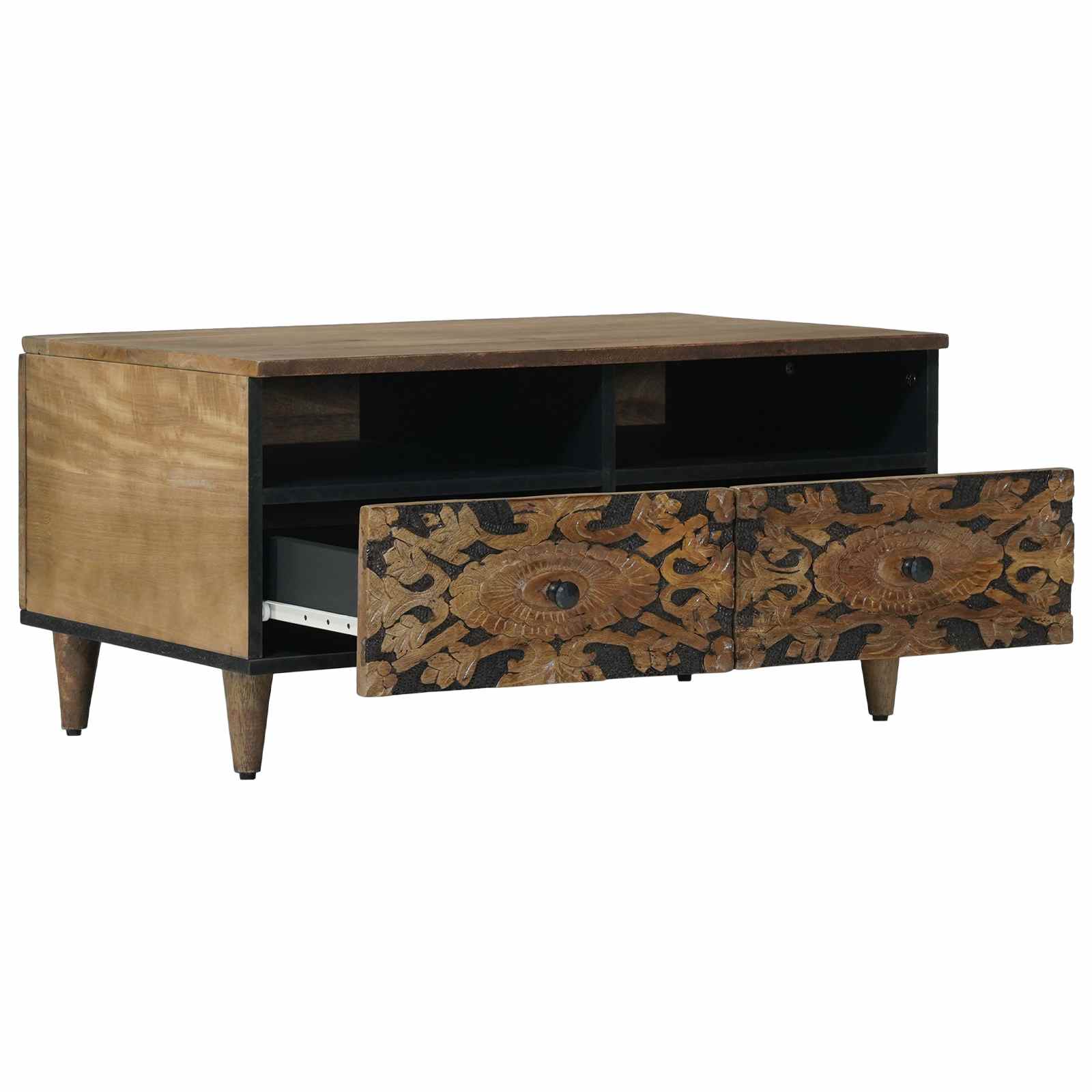 Couchtisch Braun 80 x 54 x 40 cm Massivholz Mango