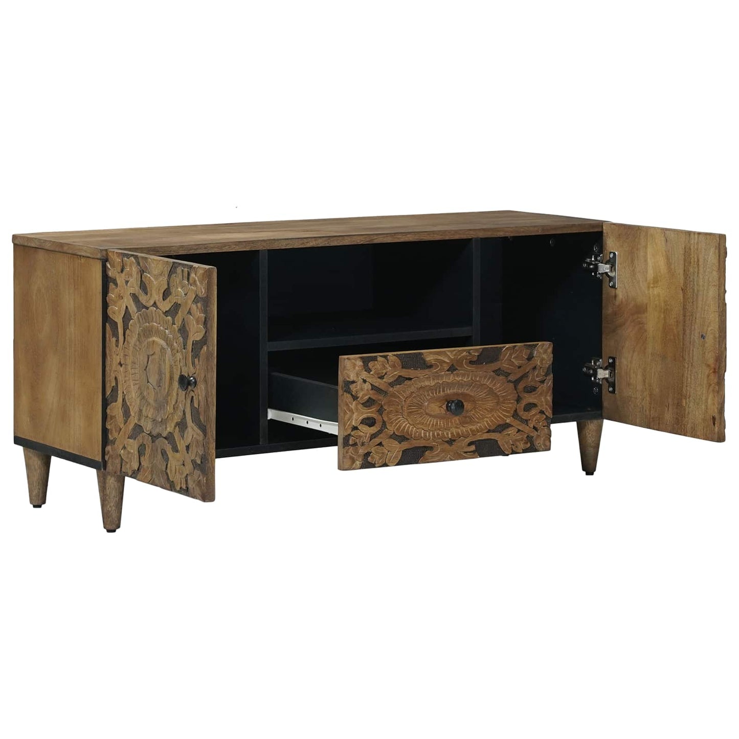 TV-Schränk mit Tür Braun 105 x 33,5 x 46 cm Massivholz Mango