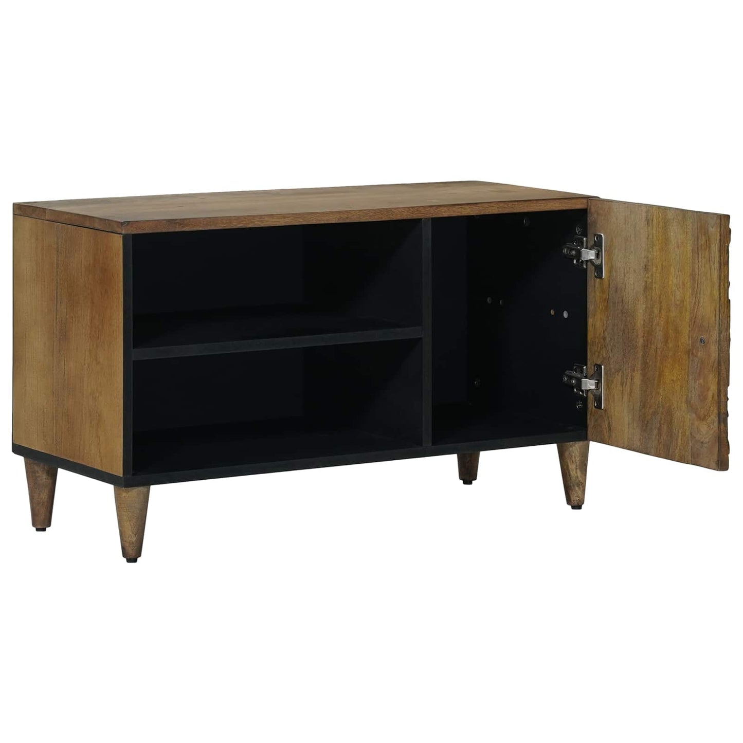 TV-Schränk mit Regal Braun 80 x 31,5 x 46 cm Massivholz Mango