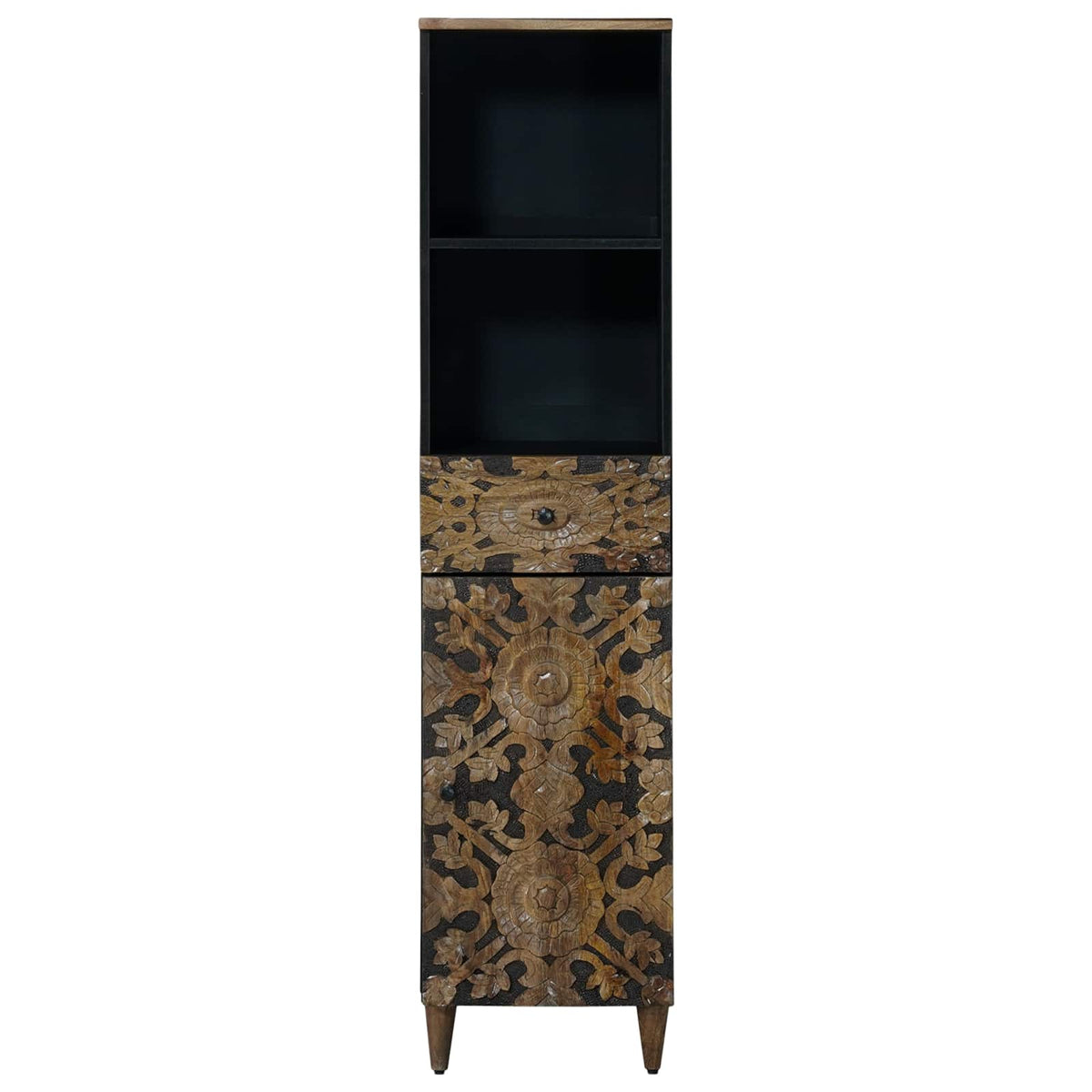 Badezimmerschrank Braun 38 x 33 x 160 cm Massivholz Mango