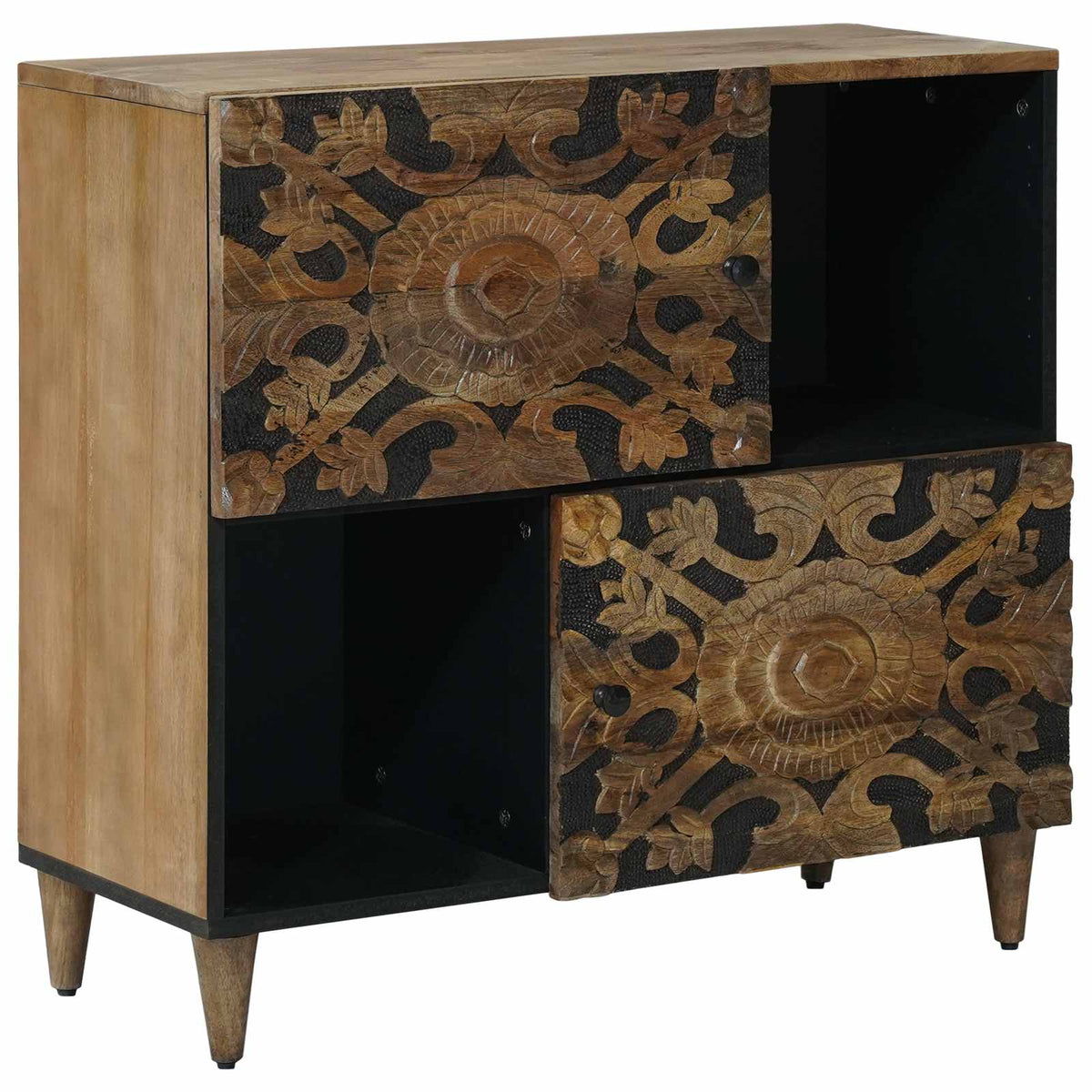 Sideboard Braun 80 x 33 x 75 cm Massivholz Mango