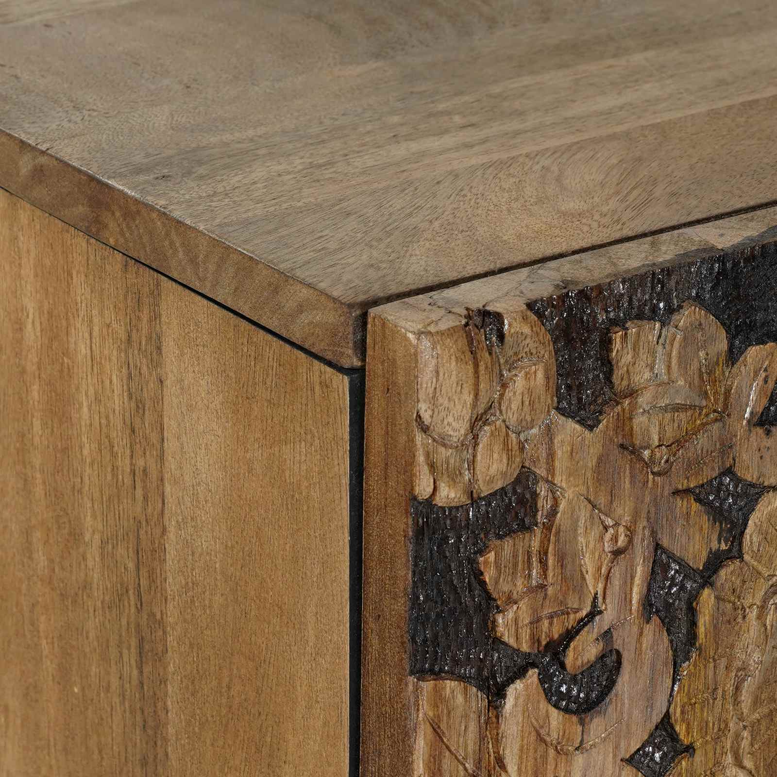 Hochschrank mit Regal Braun 60 x 33,5 x 100 cm Massivholz Mango