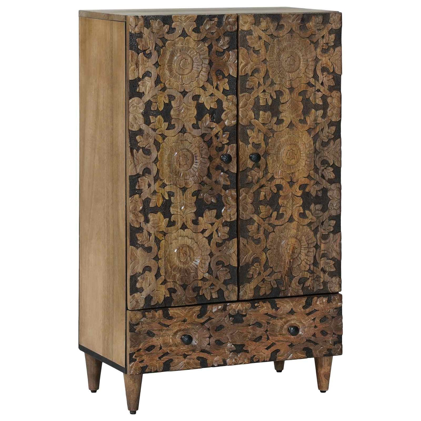 Hochschrank mit Regal Braun 60 x 33,5 x 100 cm Massivholz Mango