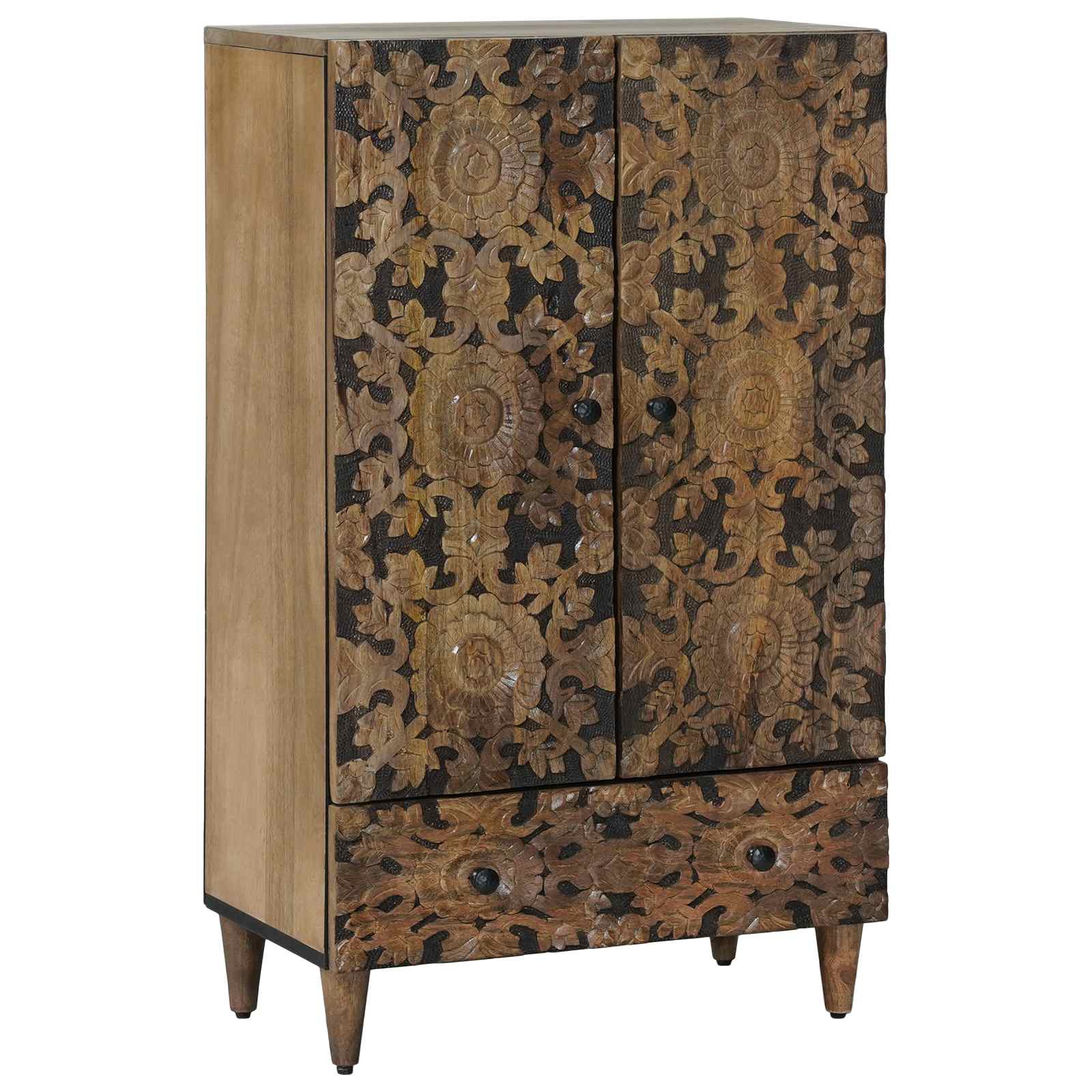 Hochschrank mit Regal Braun 60 x 33,5 x 100 cm Massivholz Mango