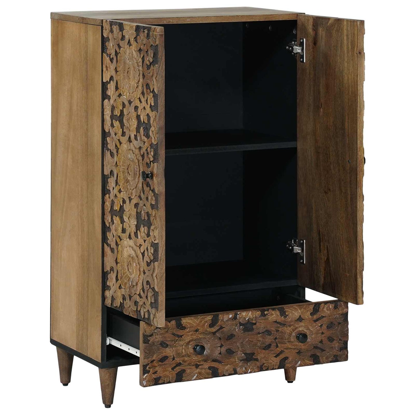 Hochschrank mit Regal Braun 60 x 33,5 x 100 cm Massivholz Mango