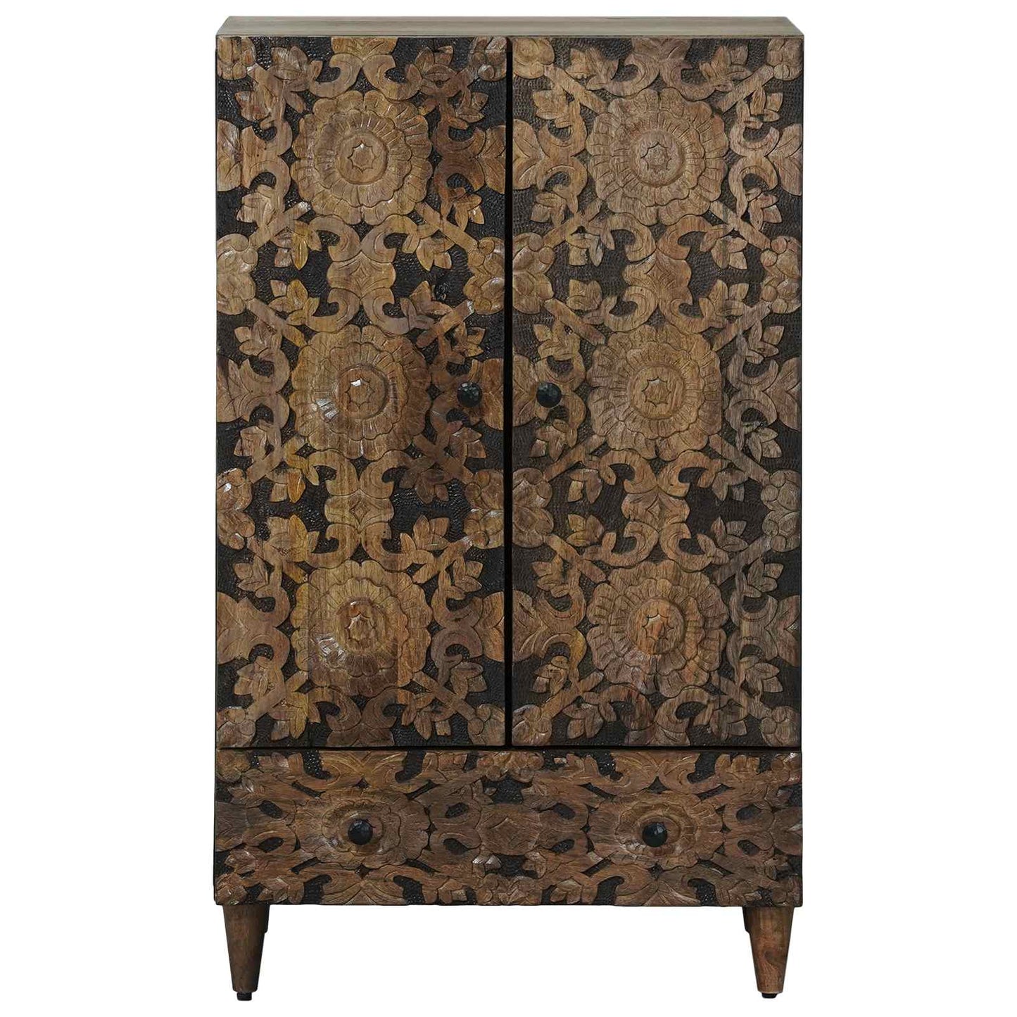 Hochschrank mit Regal Braun 60 x 33,5 x 100 cm Massivholz Mango