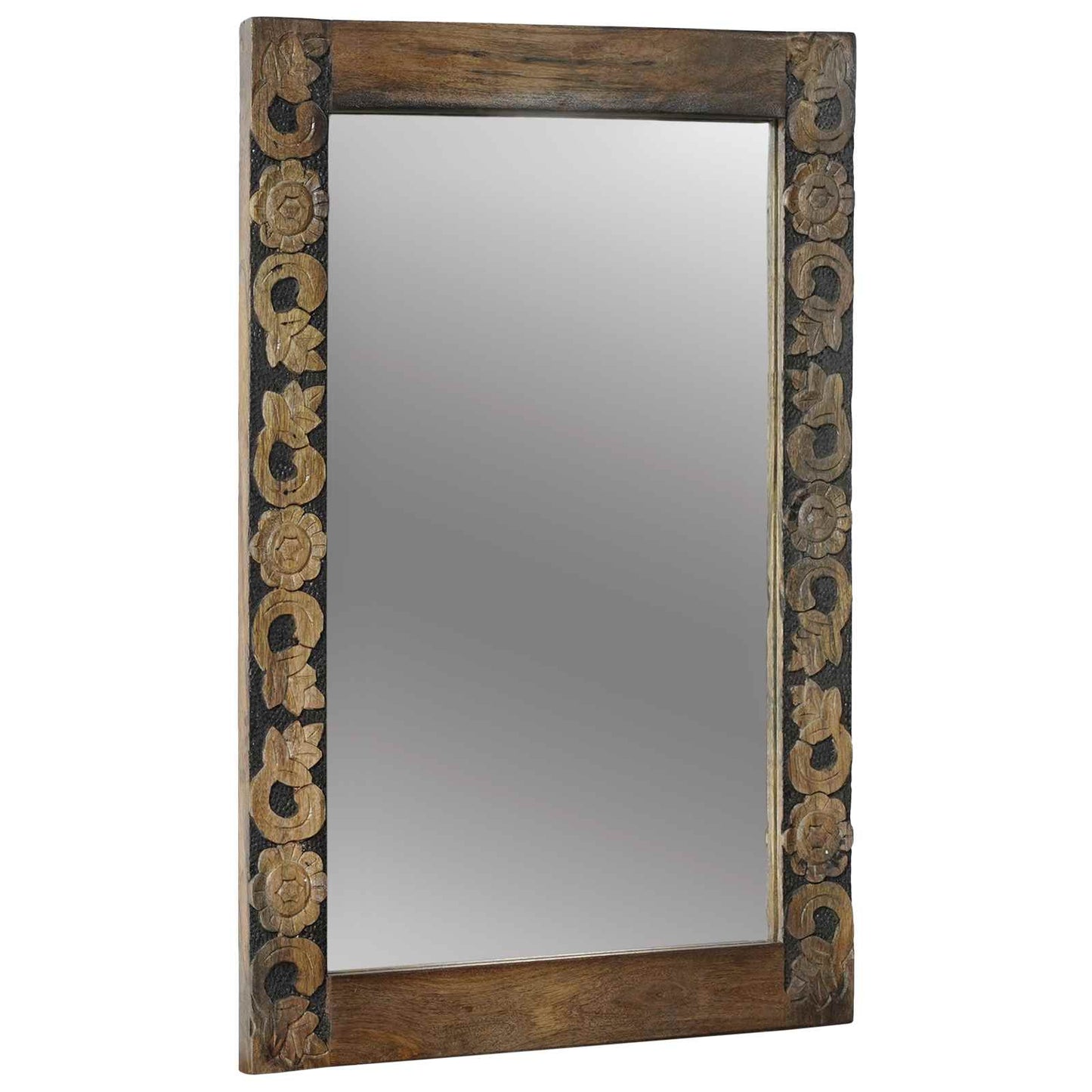 Wandspiegel Walnussbraun 70 x 50 cm Ingenieurholz und Glas