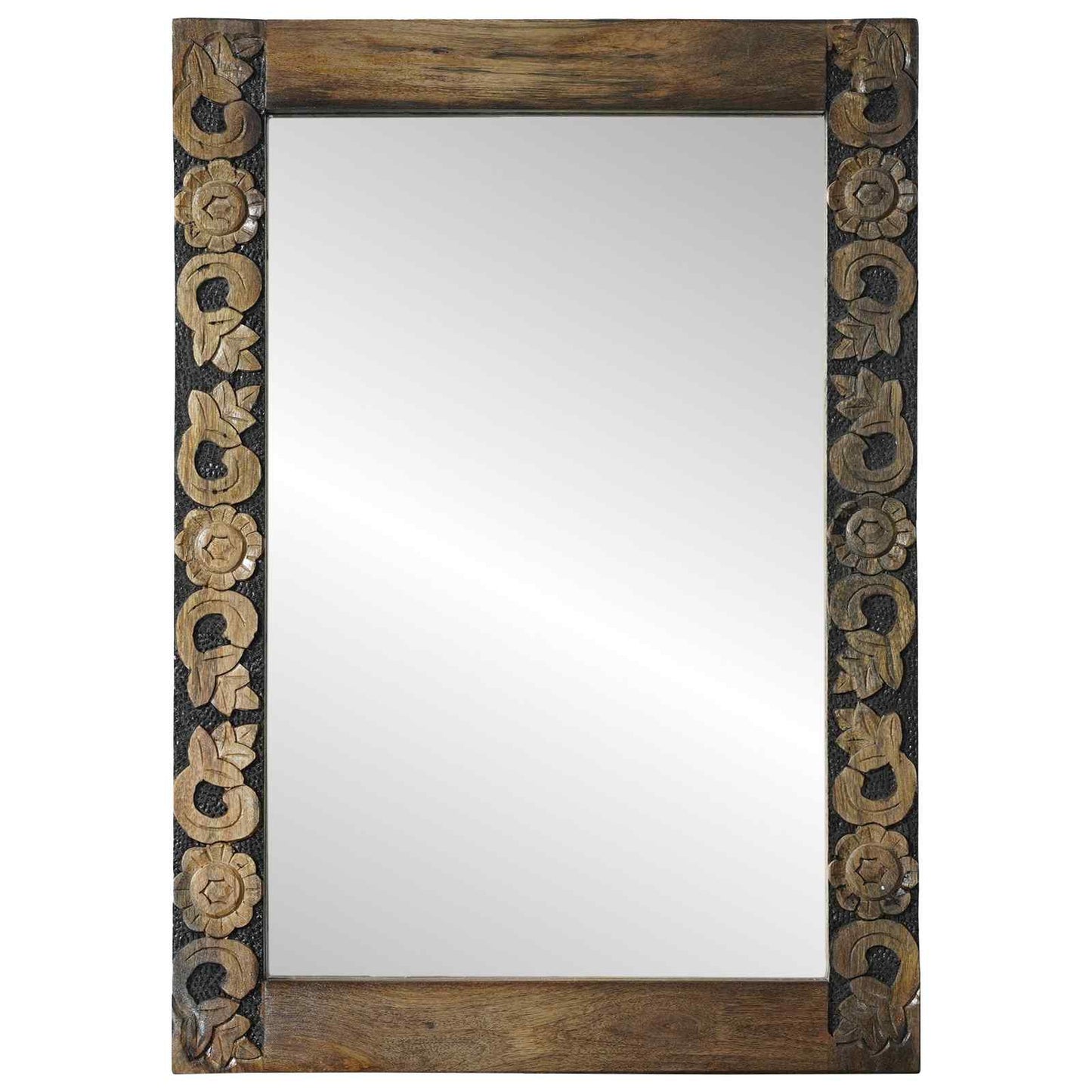 Wandspiegel Walnussbraun 70 x 50 cm Ingenieurholz und Glas