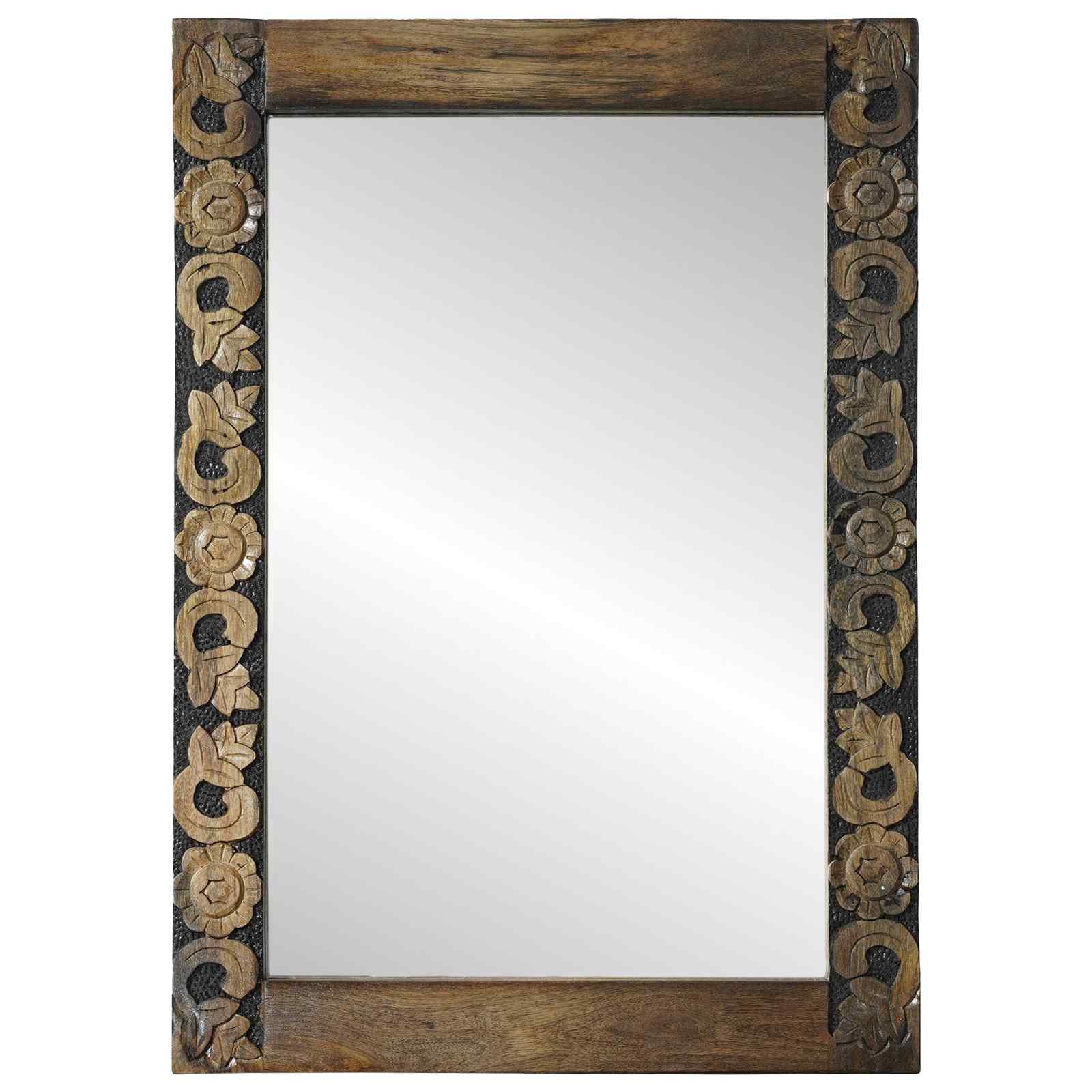 Wandspiegel Walnussbraun 70 x 50 cm Ingenieurholz und Glas
