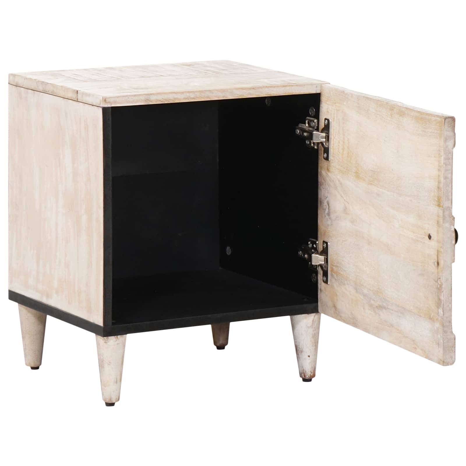 Nachttisch Weiß 40 x 33,5 x 46 cm Massivholz Mango