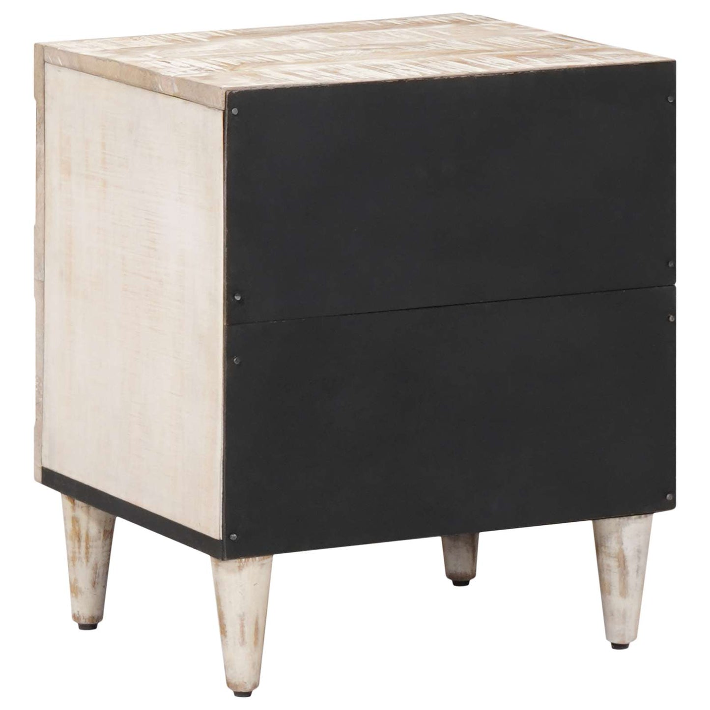 Nachttisch Weiß 40 x 33,5 x 46 cm Massivholz Mango