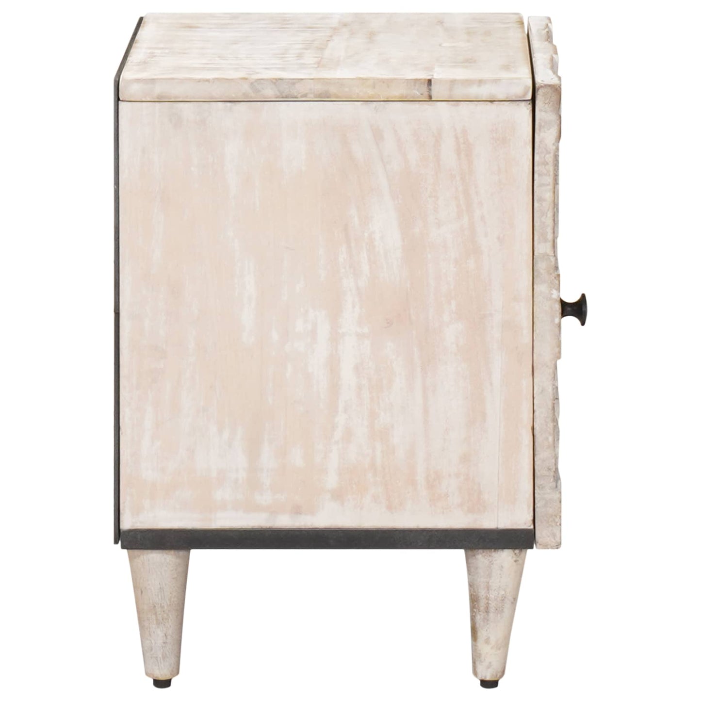 Nachttisch Weiß 40 x 33,5 x 46 cm Massivholz Mango