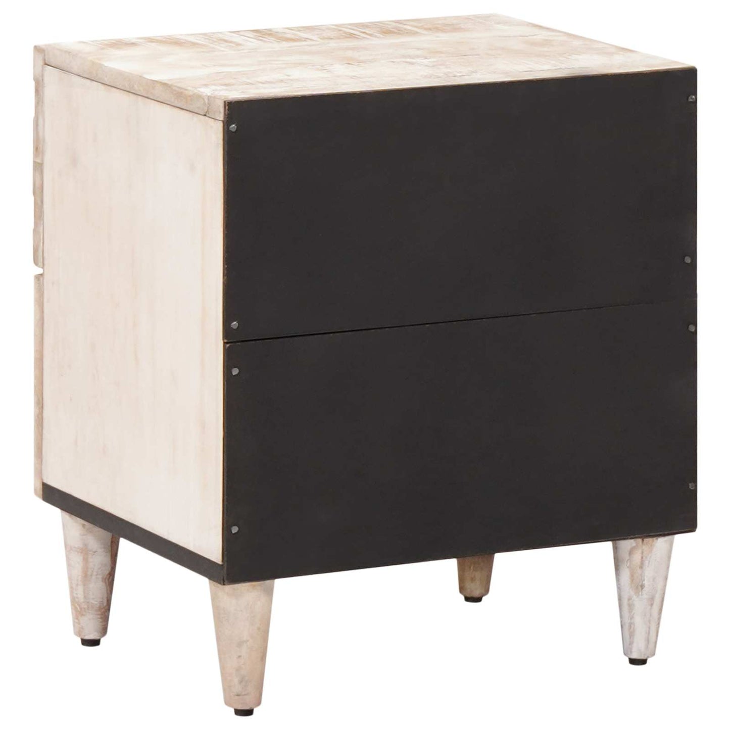 Nachttisch 2 stk. Weiß 40 x 33,5 x 46 cm Massivholz Mango