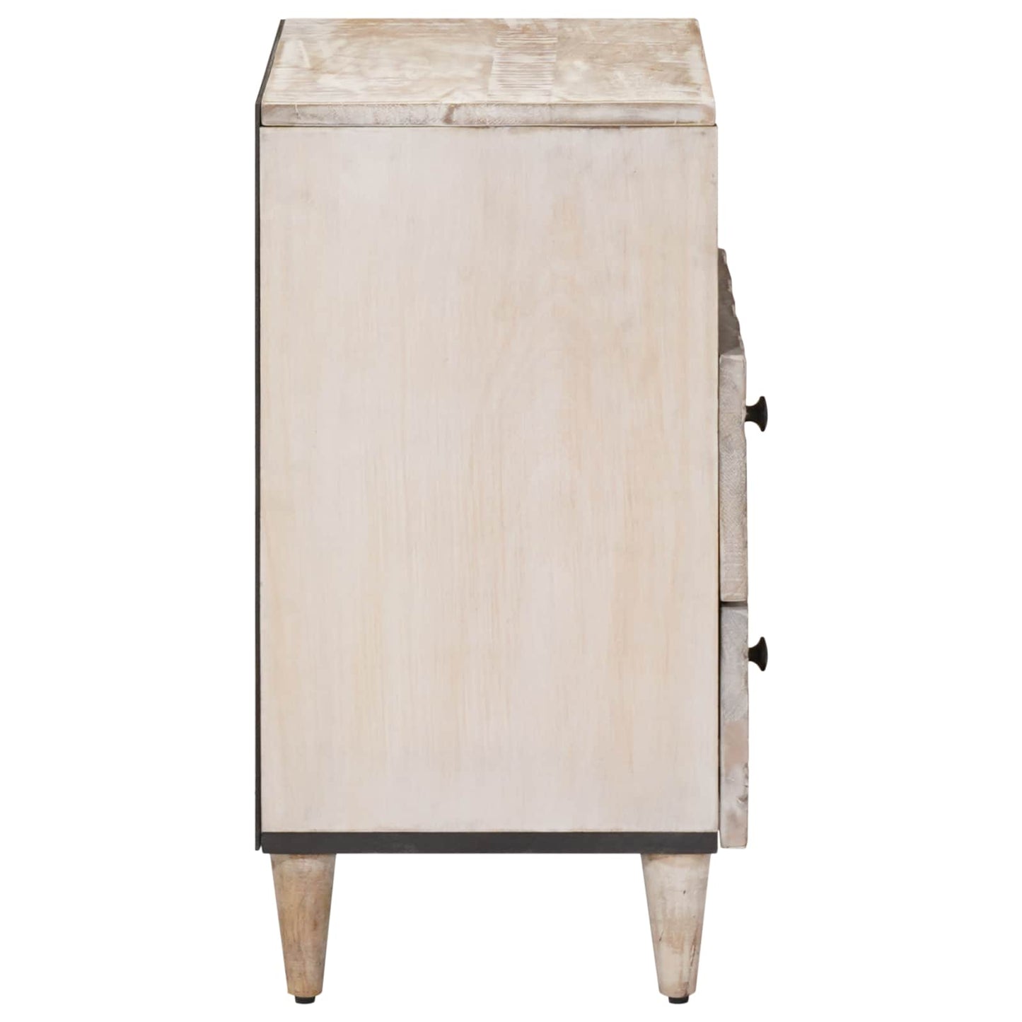 Bettkasten mit Schubladen Weiß 50 x 33 x 60 cm Massivholz Mango