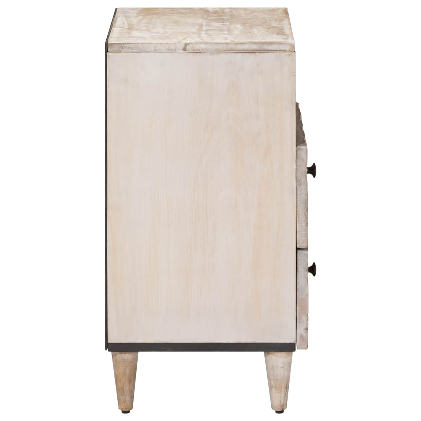 Bettkasten mit Schubladen Weiß 50 x 33 x 60 cm Massivholz Mango