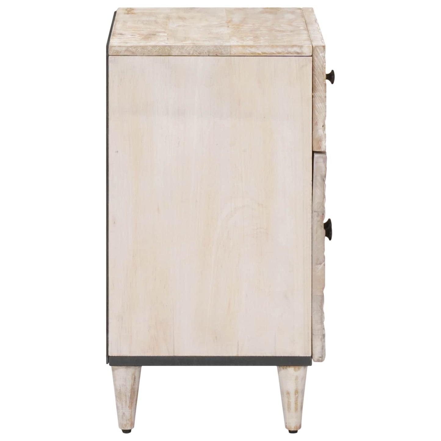 Bettkasten mit Schubladen Weiß 50 x 33 x 60 cm Massivholz Mango