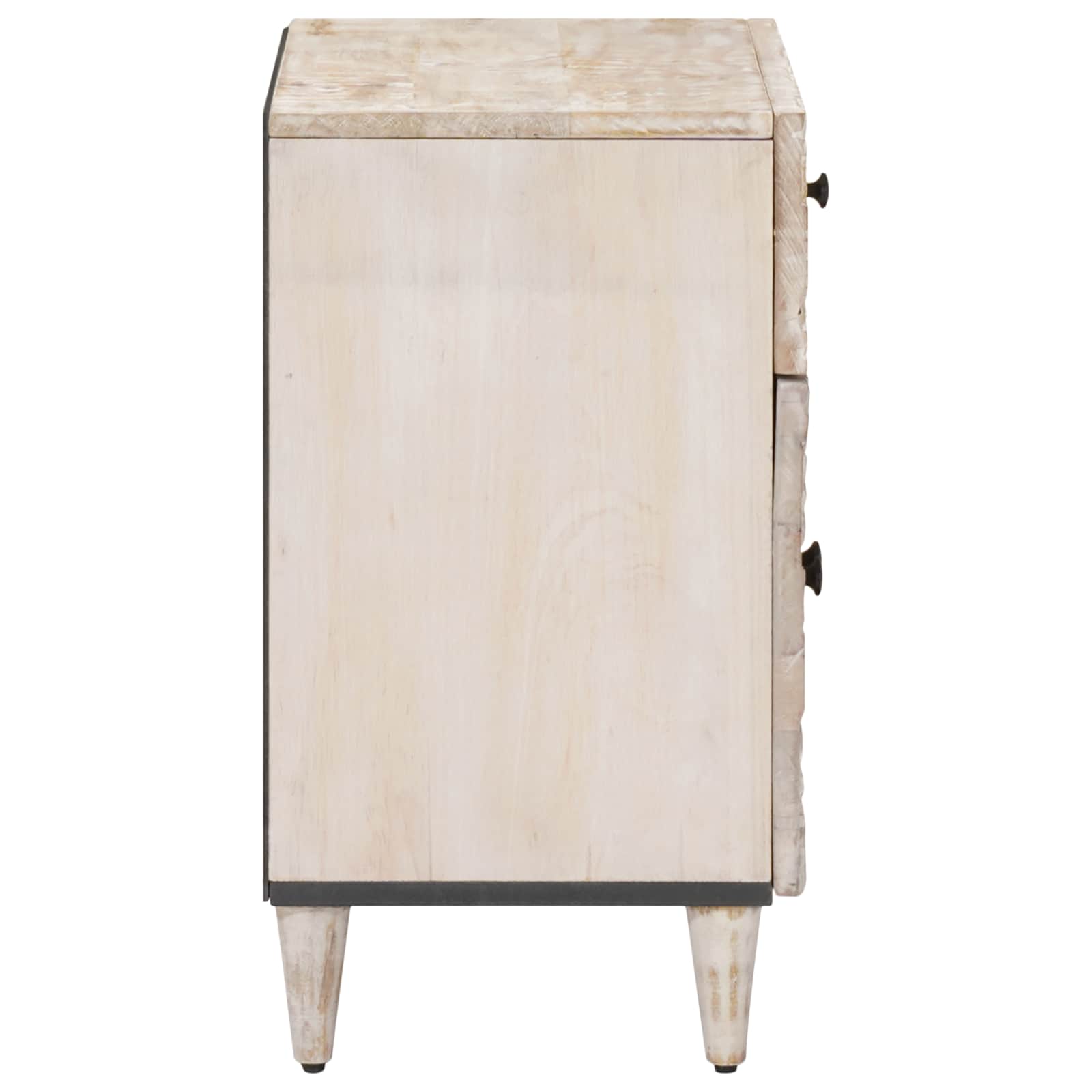 Bettkasten mit Schubladen Weiß 50 x 33 x 60 cm Massivholz Mango