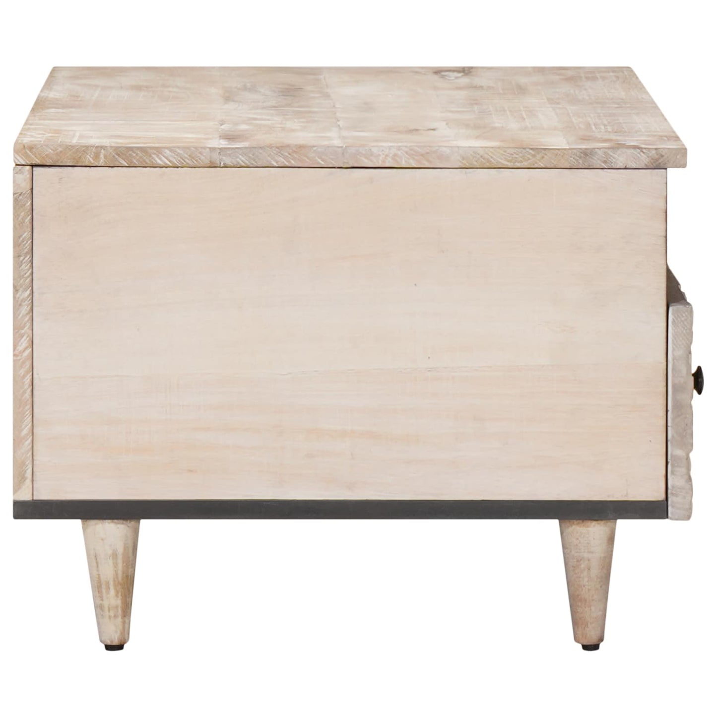 Couchtisch mit Schubladen Weiß 80 x 54 x 40 cm Massivholz Mango