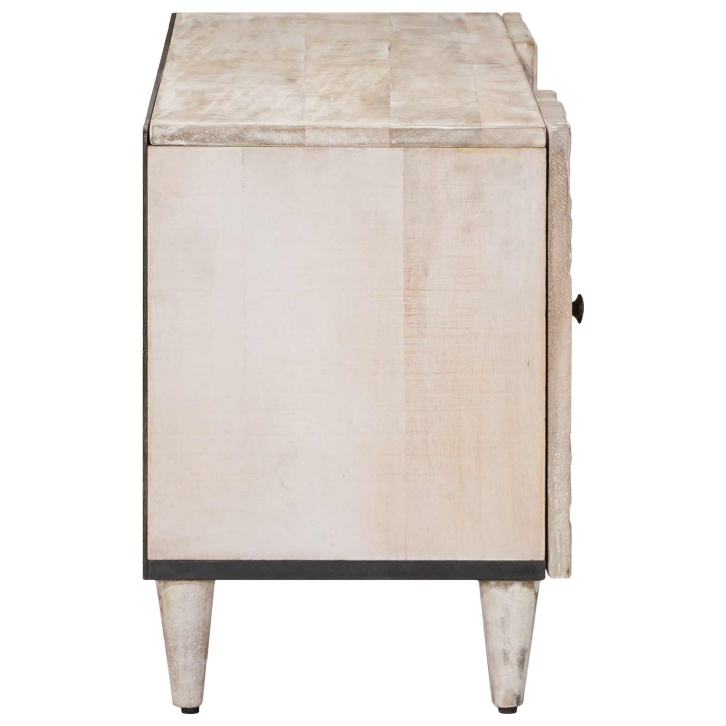 TV-Schränk mit Tür Weiß 105 x 33,5 x 46 cm Massivholz Mango