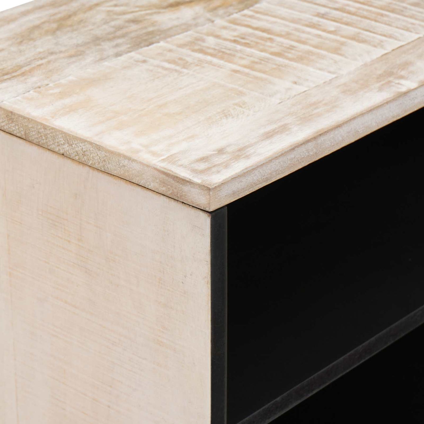 TV-Schränk mit Regal Weiß 80 x 31,5 x 46 cm Massivholz Mango