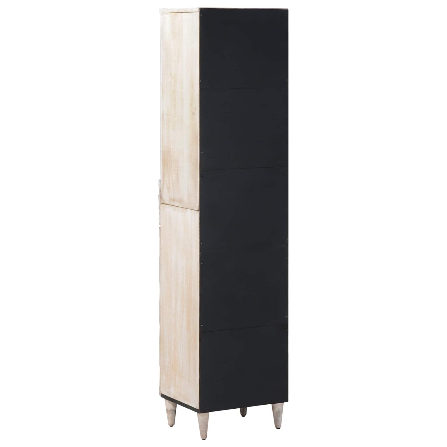 Badezimmerschrank Weiß 38 x 33,5 x 160 cm Massivholz Mango