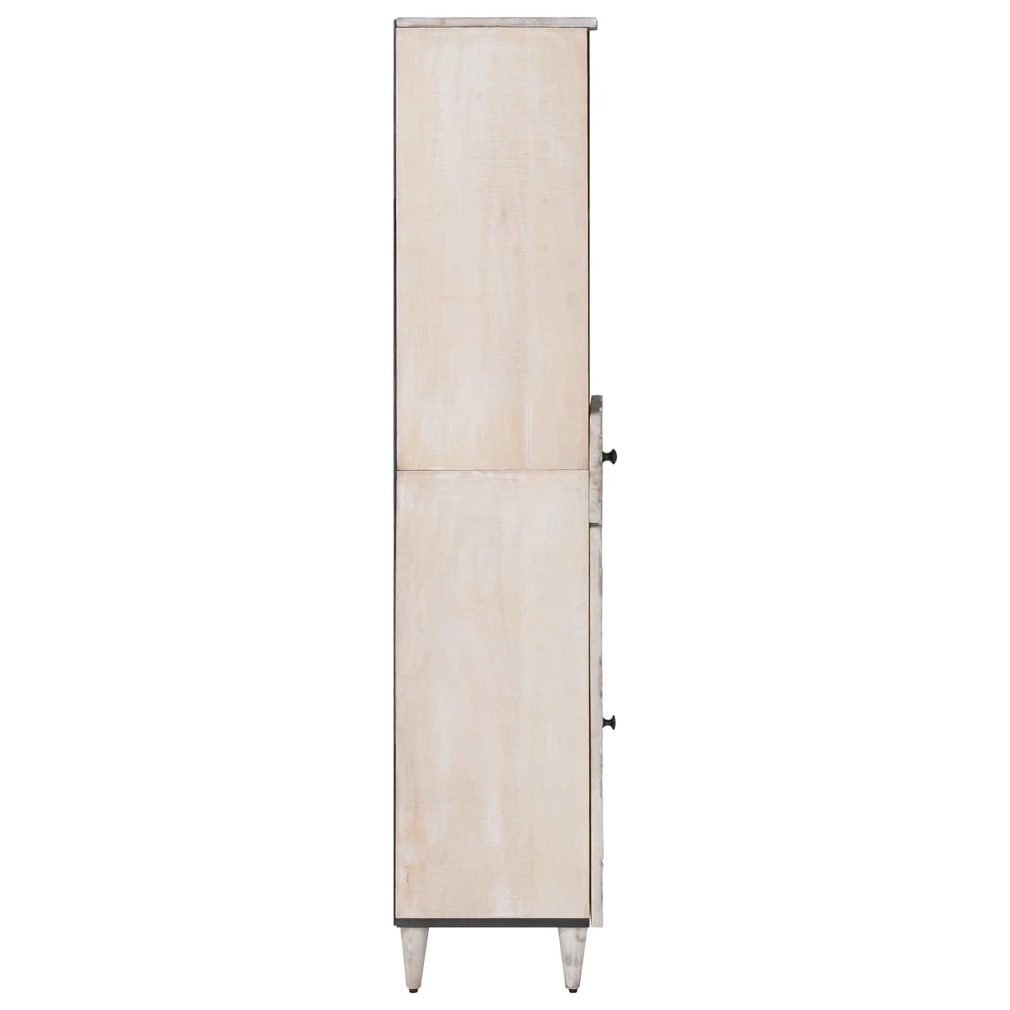 Badezimmerschrank Weiß 38 x 33,5 x 160 cm Massivholz Mango