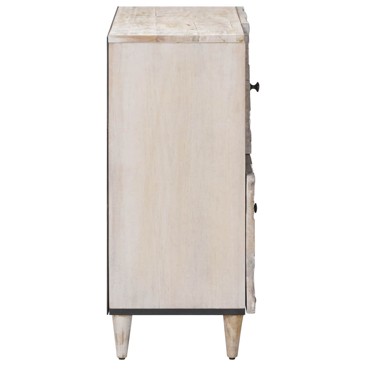 Sideboard mit Speicher Weiß 80 x 33,5 x 75 cm Massivholz Mango