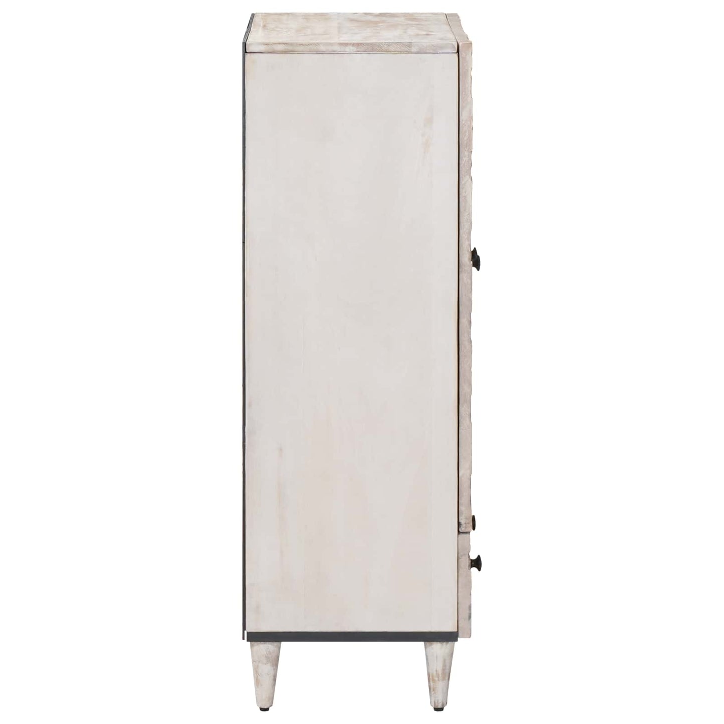 Hochschrank mit Regal Weiß 60 x 33,5 x 100 cm Massivholz Mango