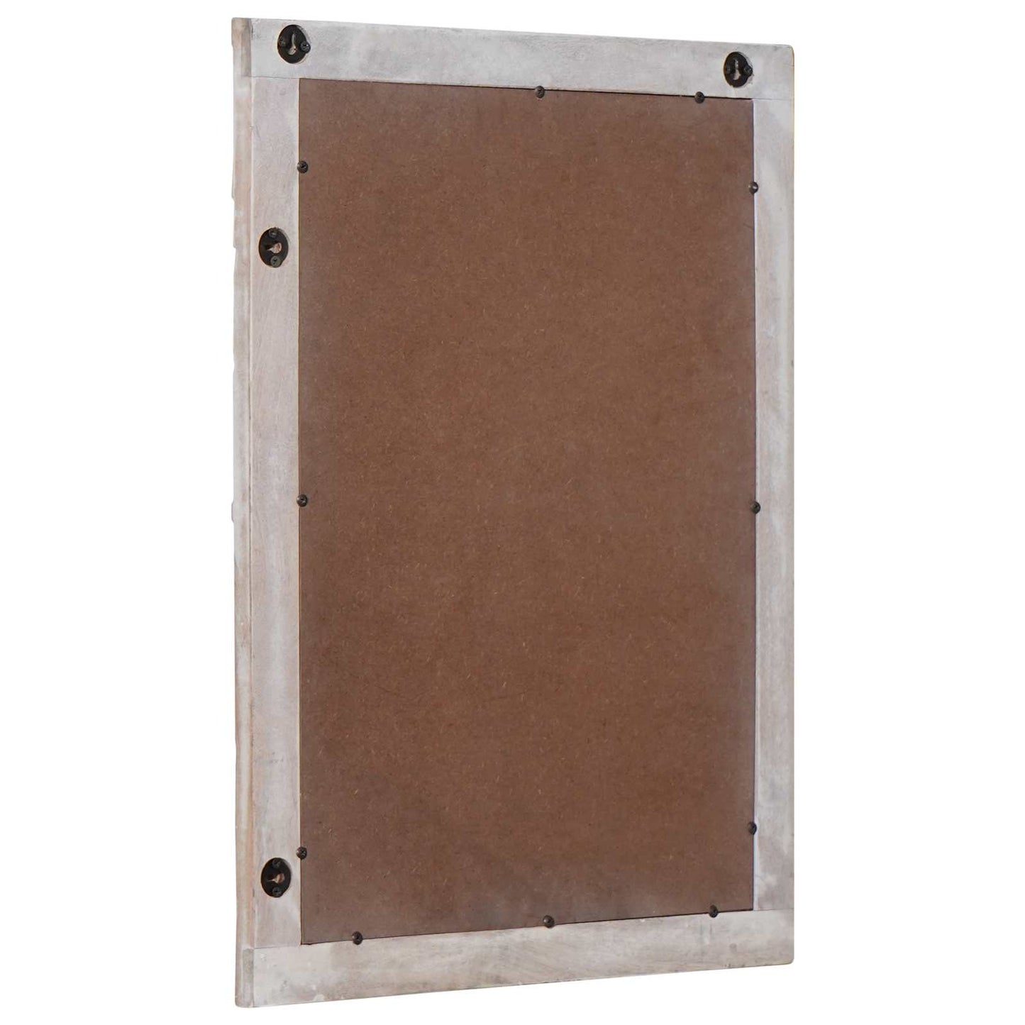 Wandspiegel Rechtwinklig Weiß 70 x 50 cm Massivholz Mango