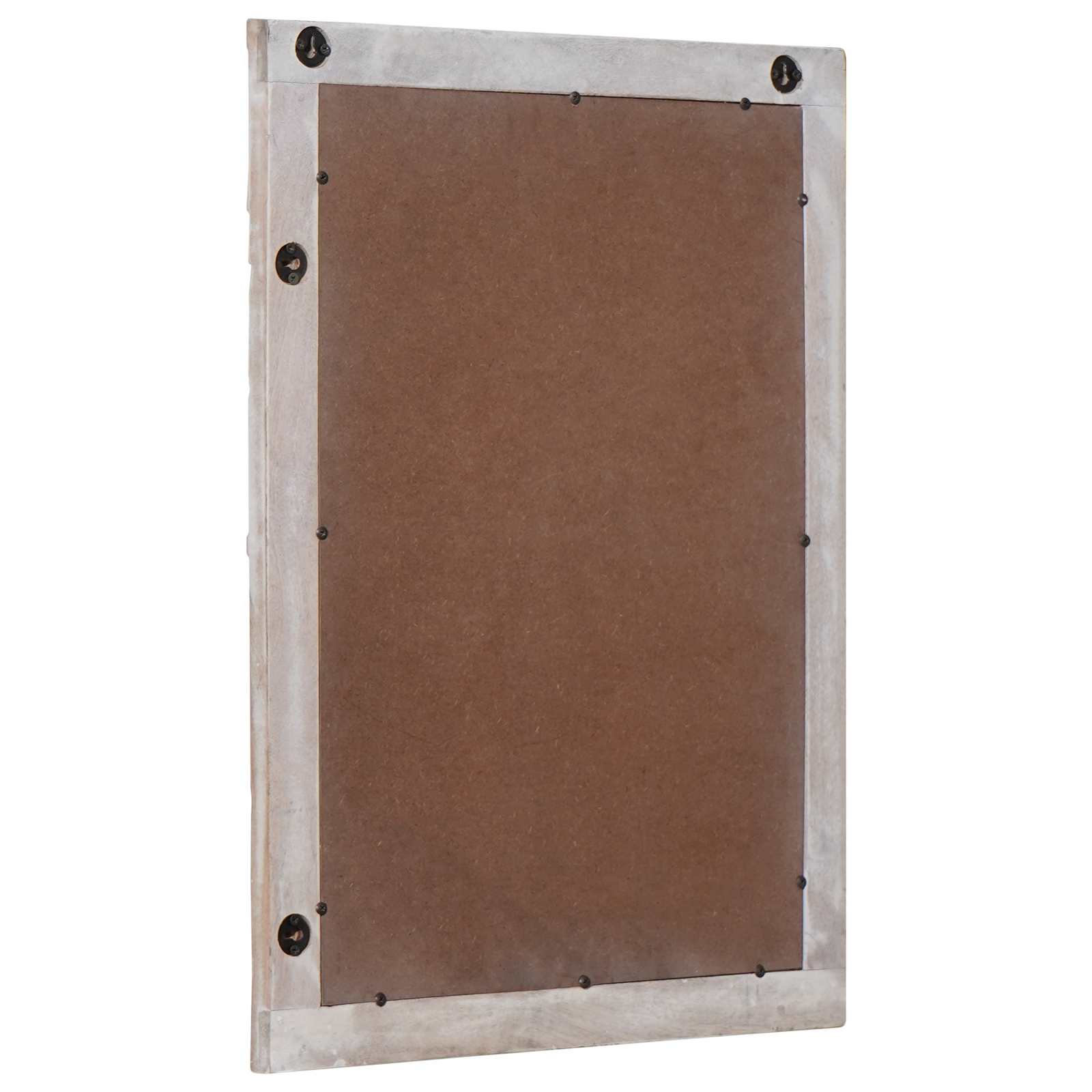 Wandspiegel Rechtwinklig Weiß 70 x 50 cm Massivholz Mango