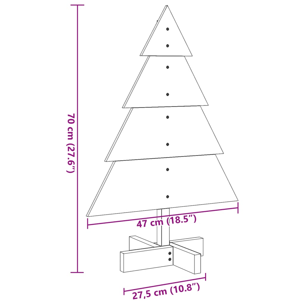 Bois de sapin de Noël à décorer 70 cm en bois massif