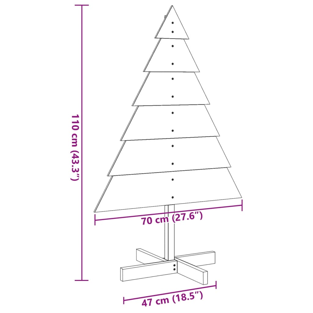 Sapin de Noël à décorer 110 cm en bois massif