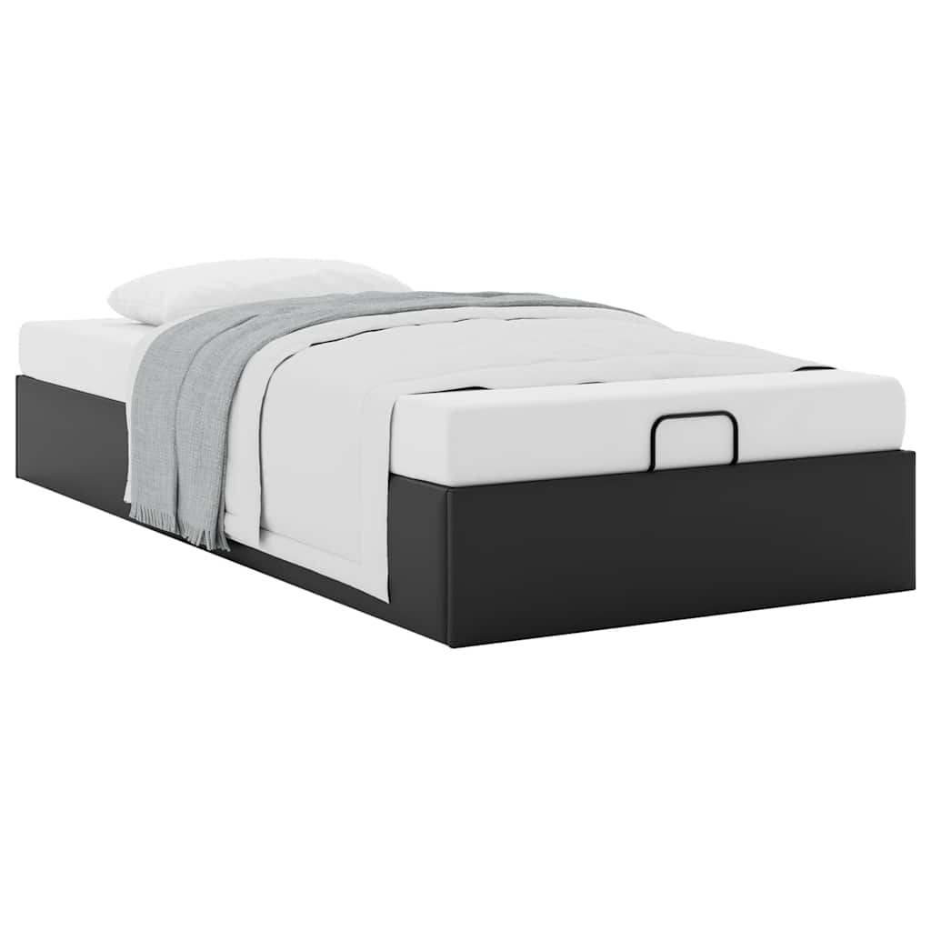 Ottoman-Bett ohne Matratze Schwarz 80x200 cm Kunstleder