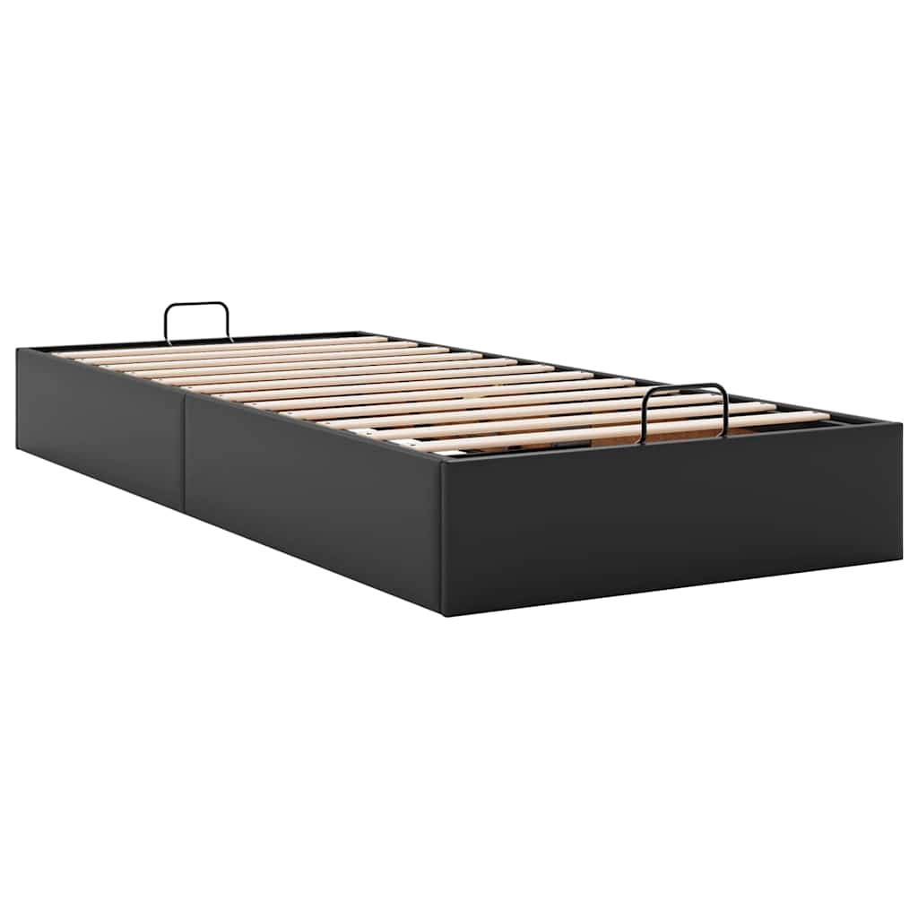 Ottoman-Bett ohne Matratze Schwarz 80x200 cm Kunstleder