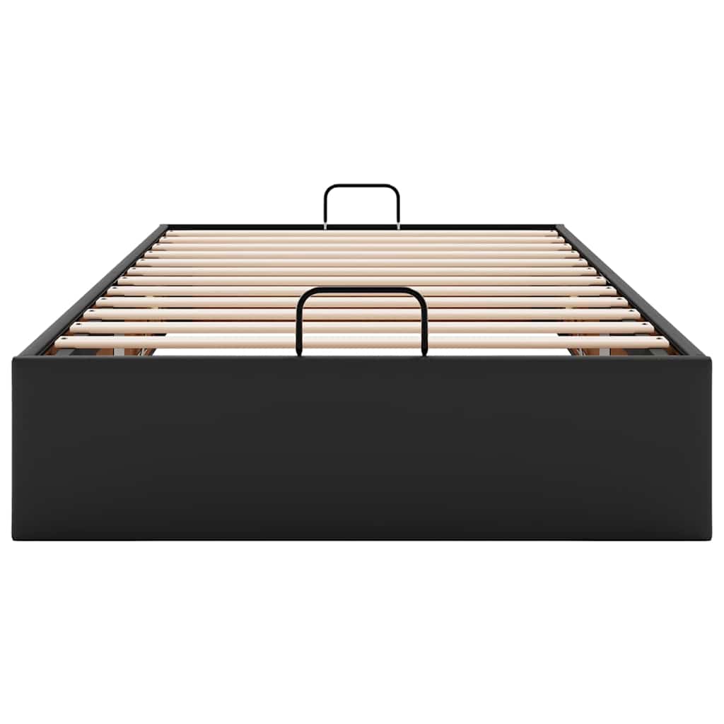 Ottoman-Bett ohne Matratze Schwarz 90x190 cm Kunstleder