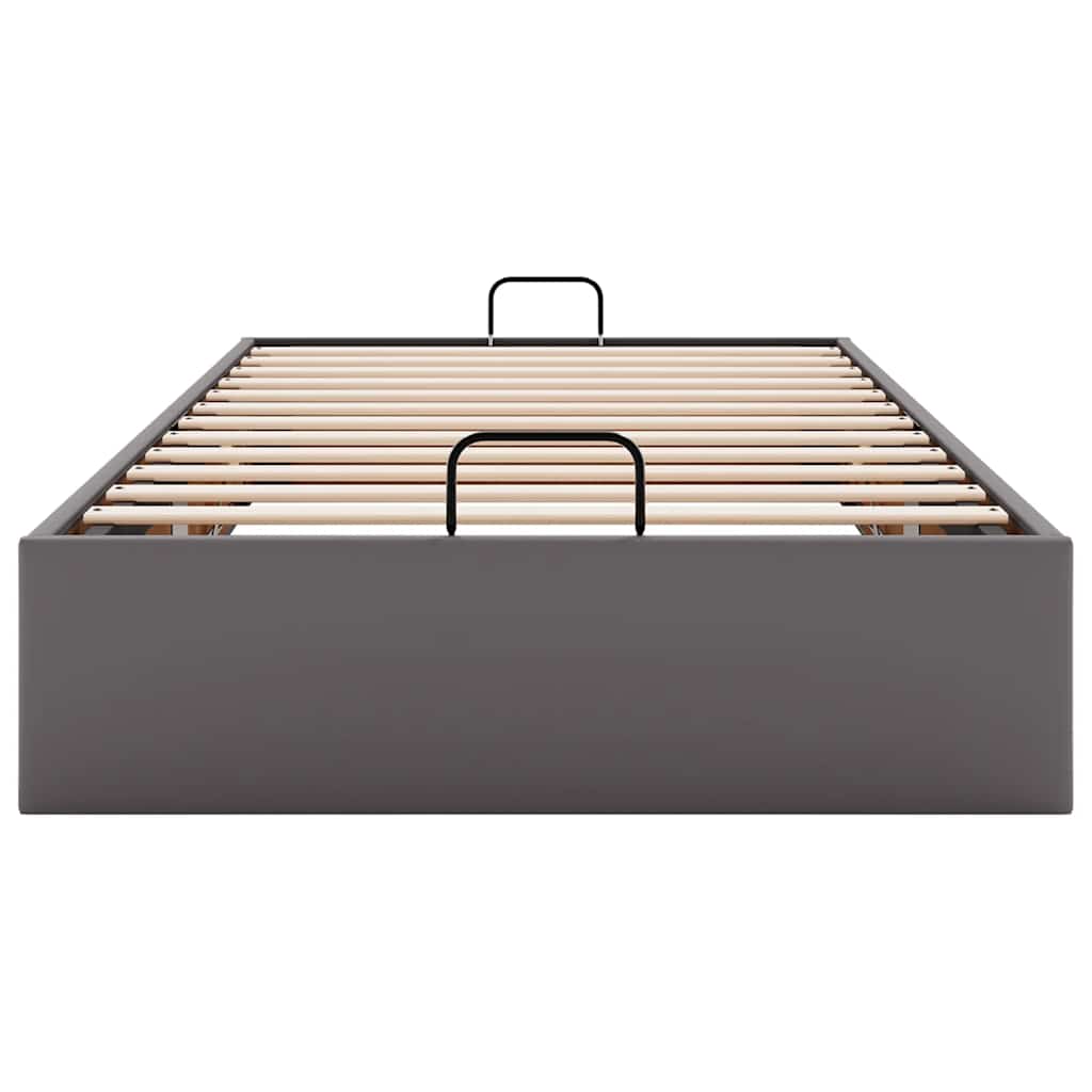 Ottoman-Bett ohne Matratze Grau 90x190 cm Kunstleder