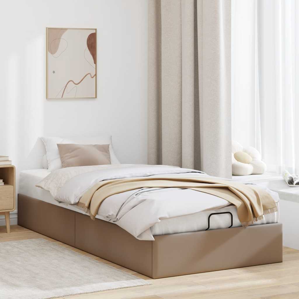 Ottoman-Bett ohne Matratze Cappuccino-Braun 90x200cm Kunstleder